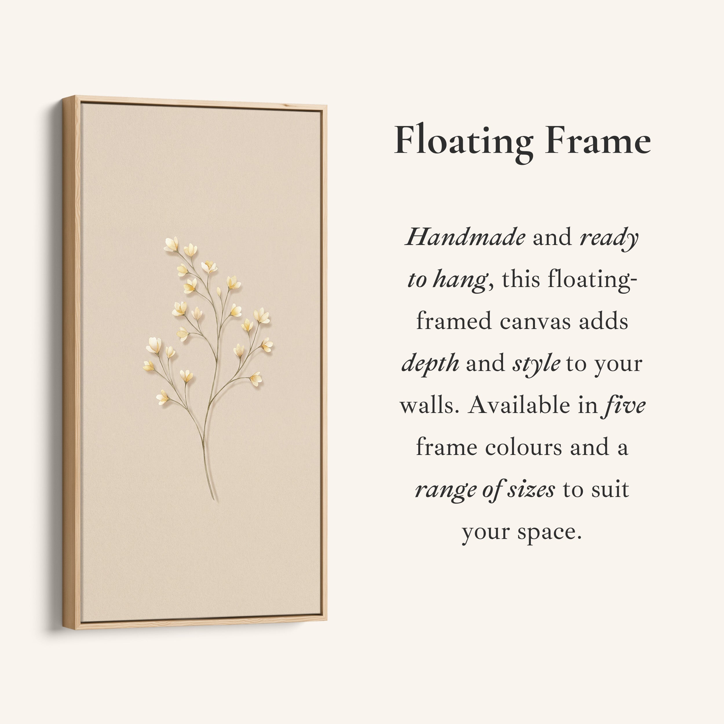 Large Vertical Wall Art Single Flowering Stem Tall Canvas For Bedroom