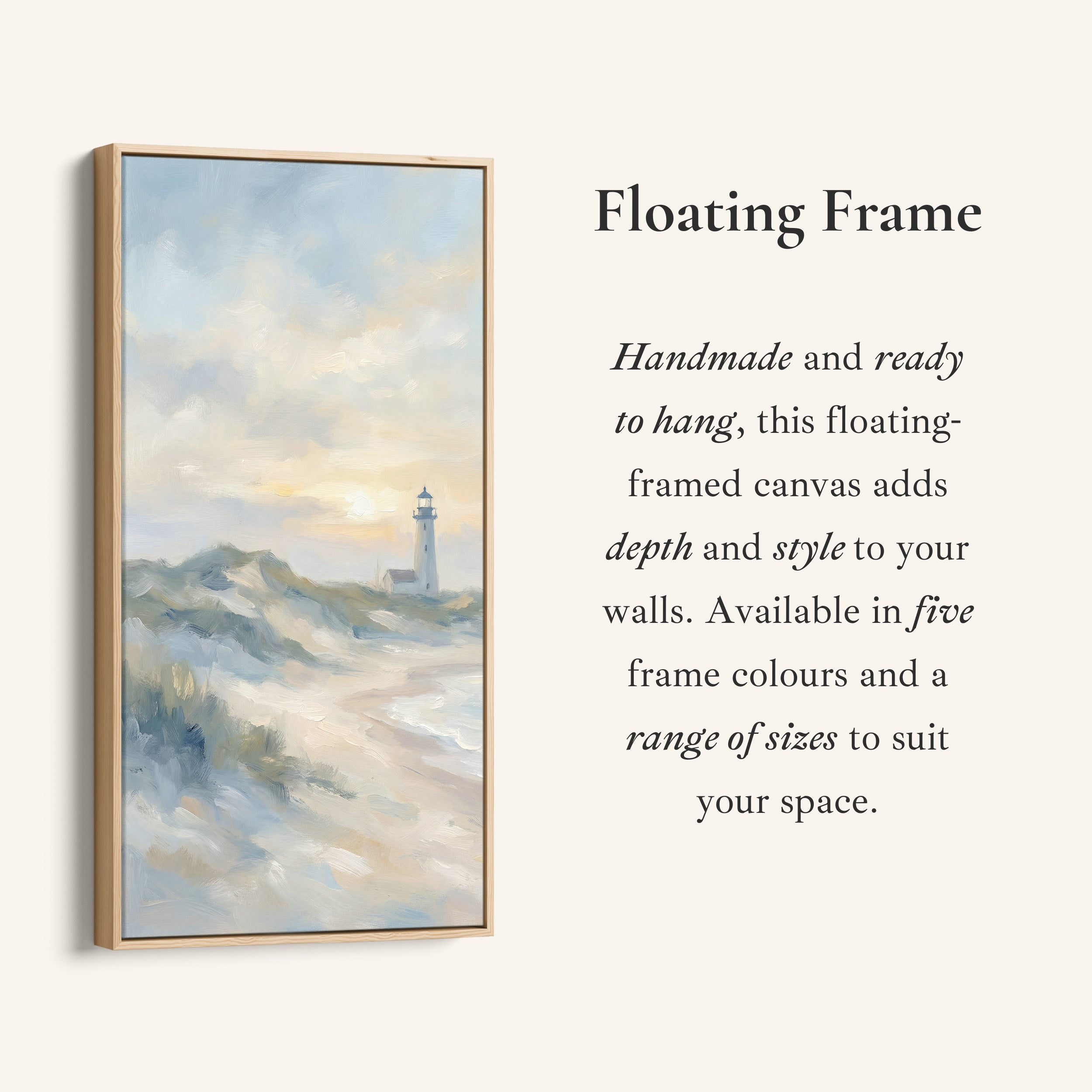 Lighthouse On Coastal Cliffs Portrait Wall Art Framed Canvas Print For Bedroom