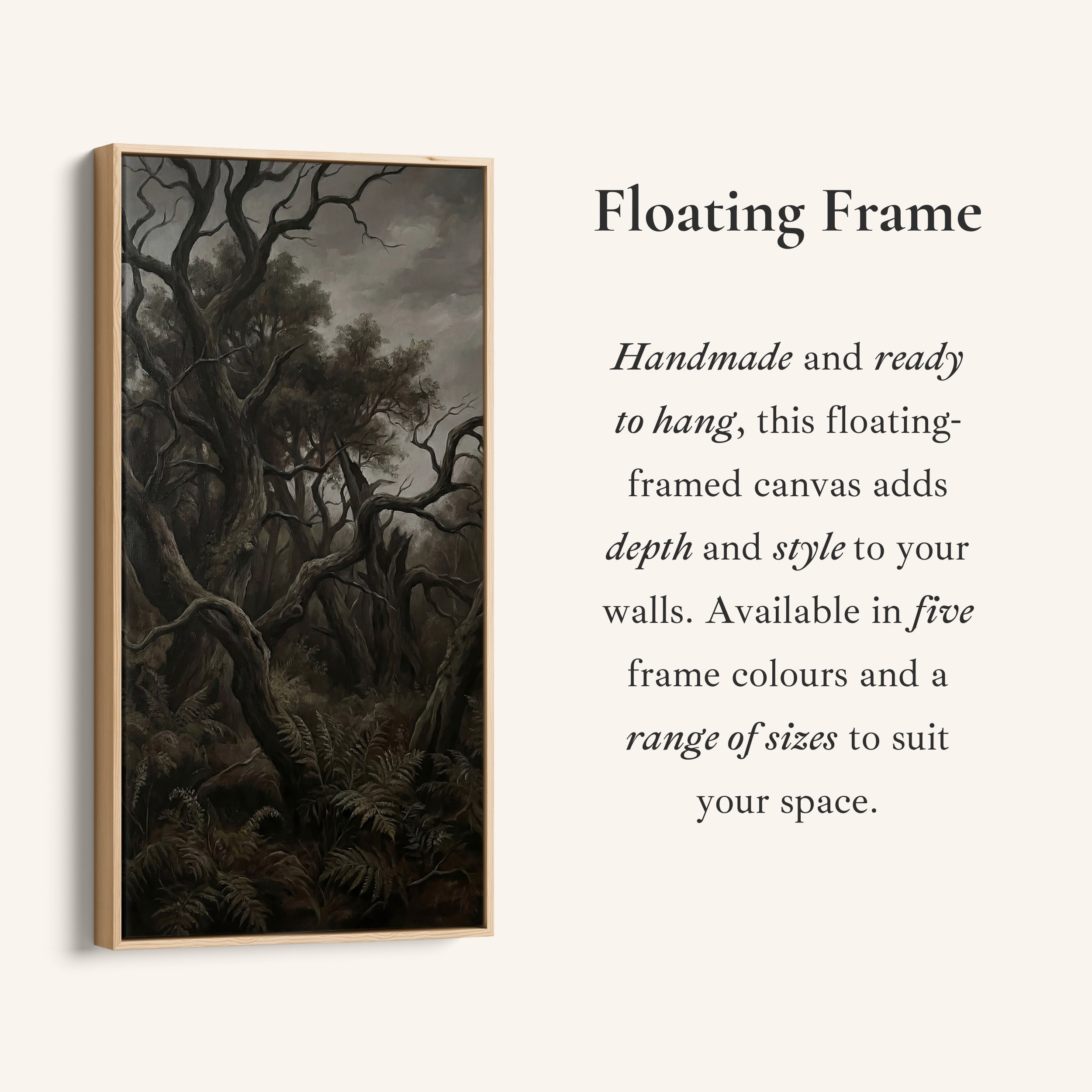 Tall Wall Art Dark Twisted Forest Portrait Wall Art For Kitchen