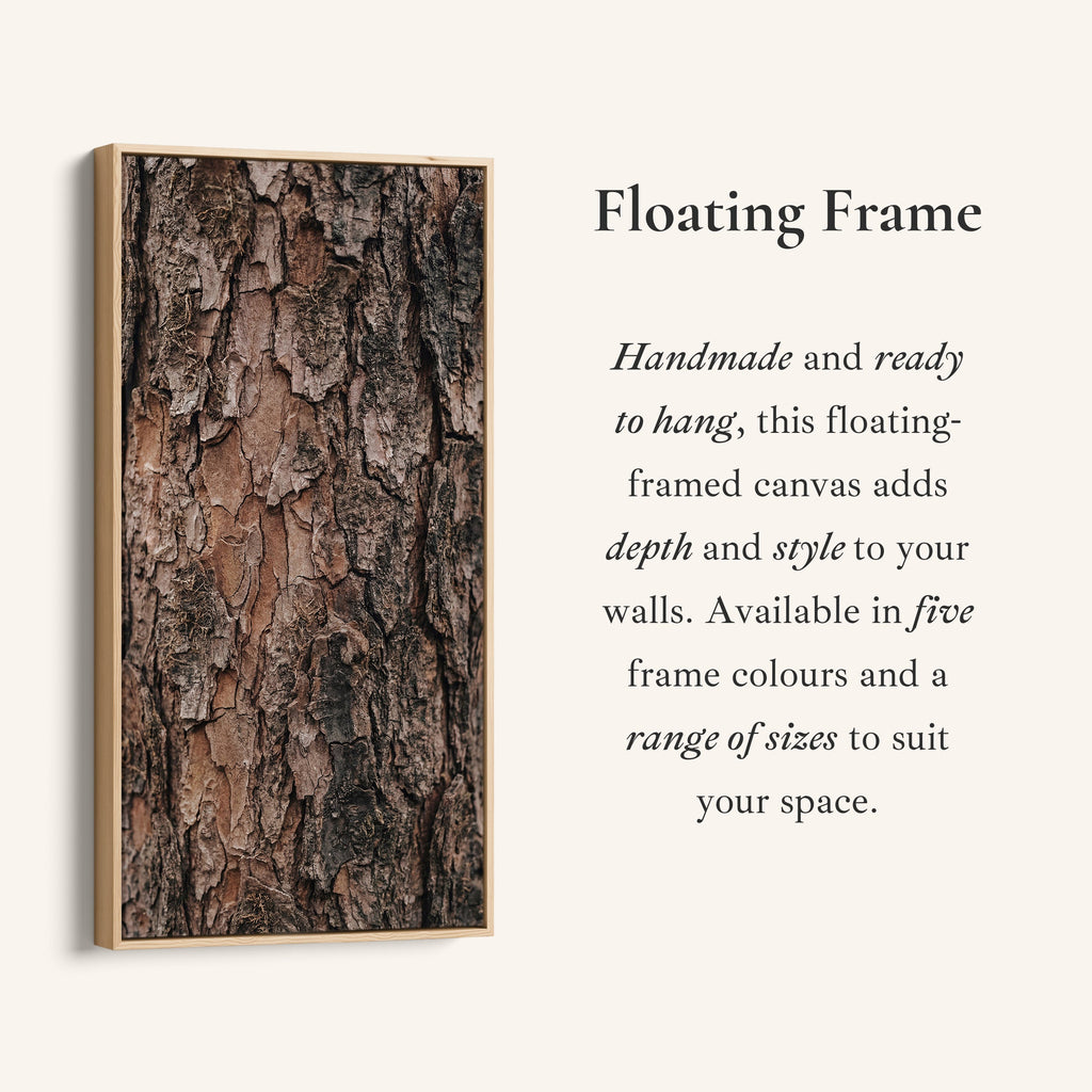 Vertical Wall Art Tree Bark Close Up Tall Canvas For Living Room
