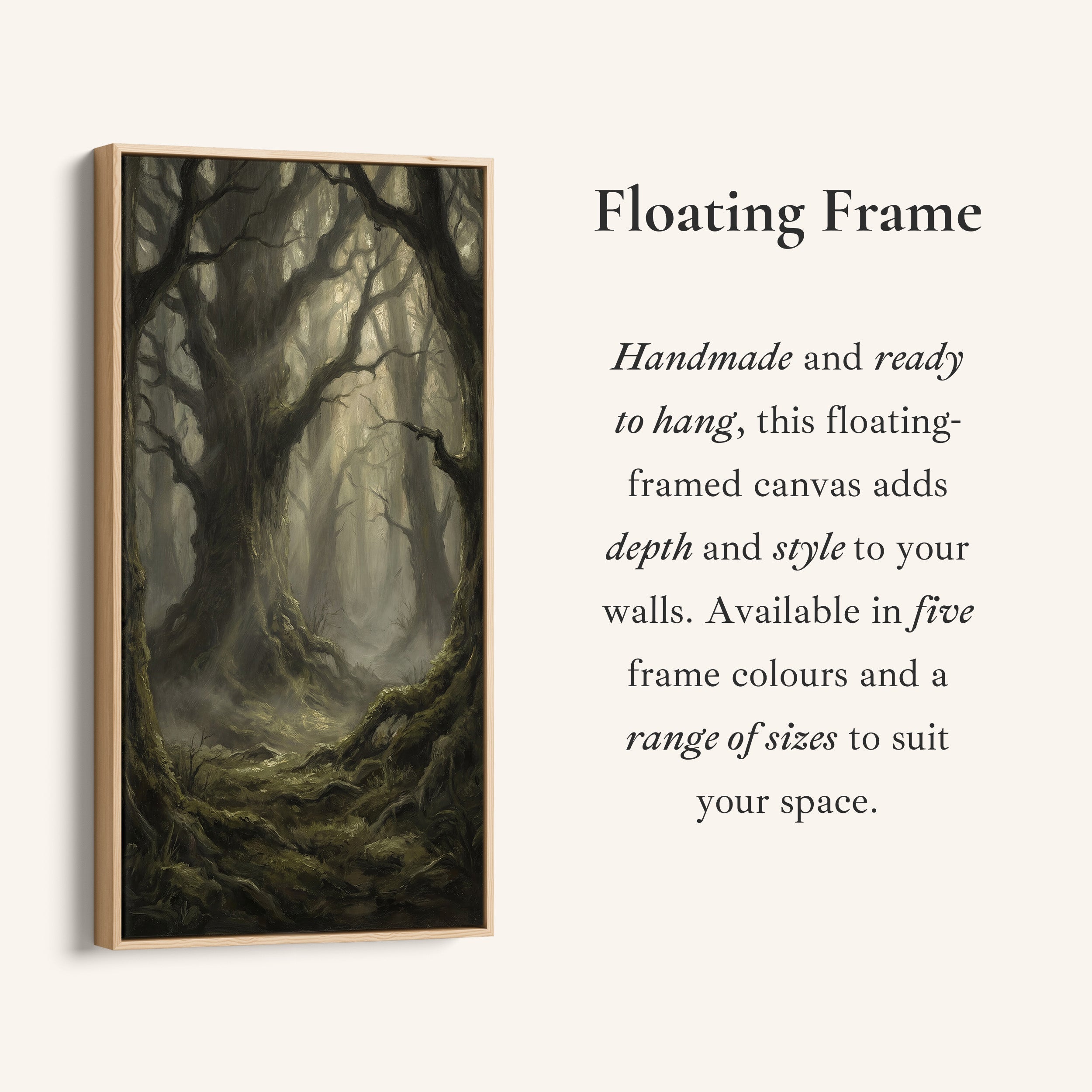 Large Vertical Wall Art Dark Forest With Moss Portrait Wall Art For Kitchen