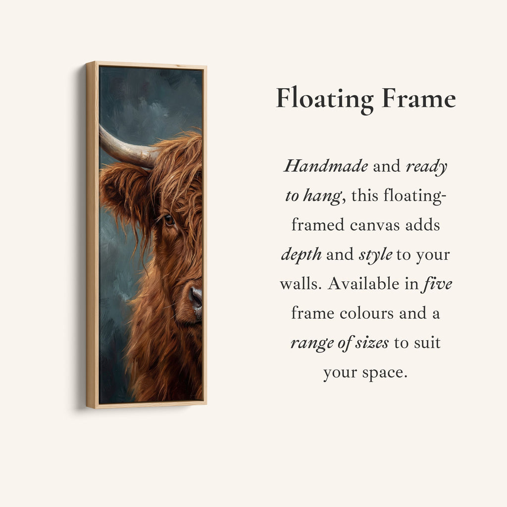 Highland Cow Above Bed Wall Art Panoramic Canvas Print Bedroom