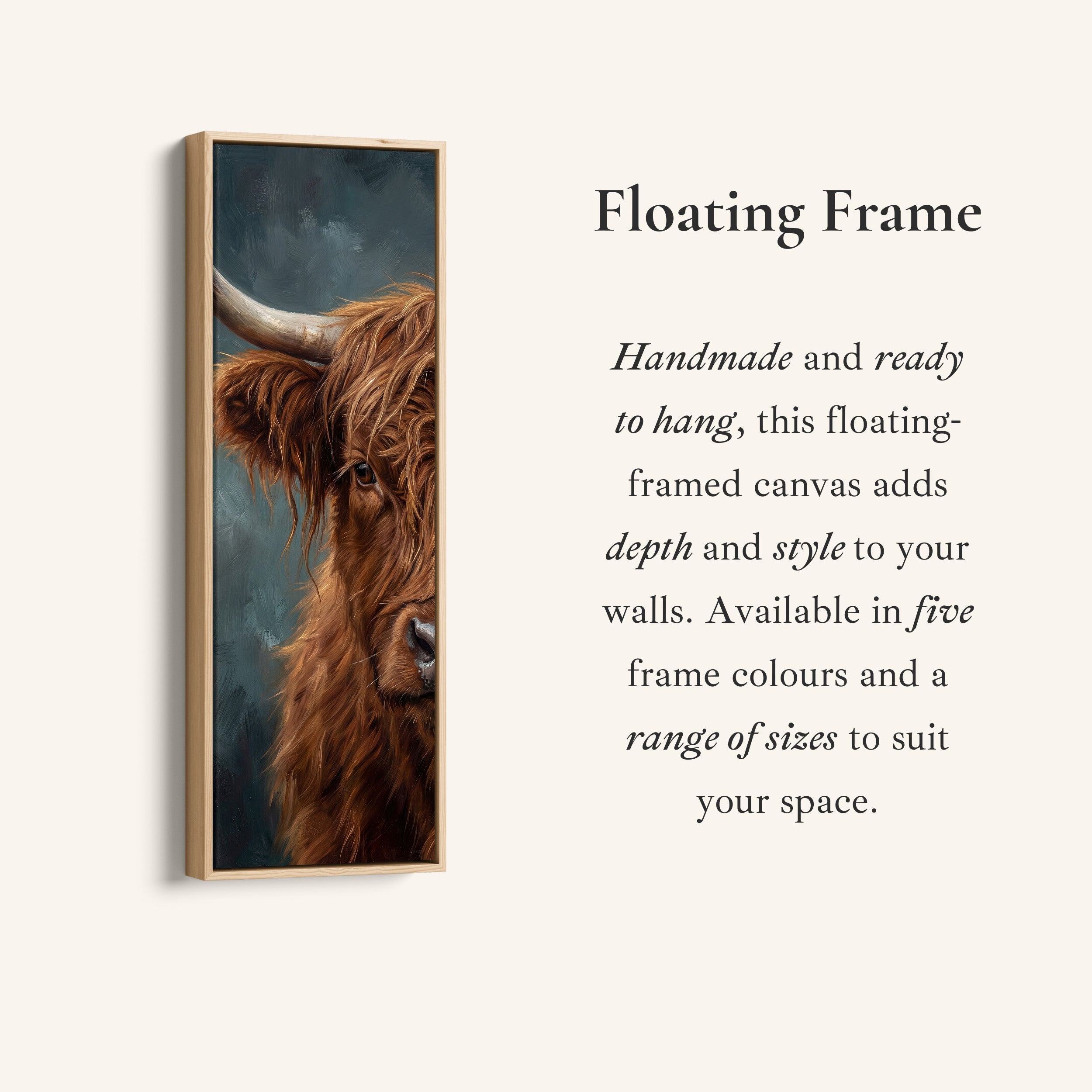 Highland Cow Above Bed Wall Art Panoramic Canvas Print Bedroom