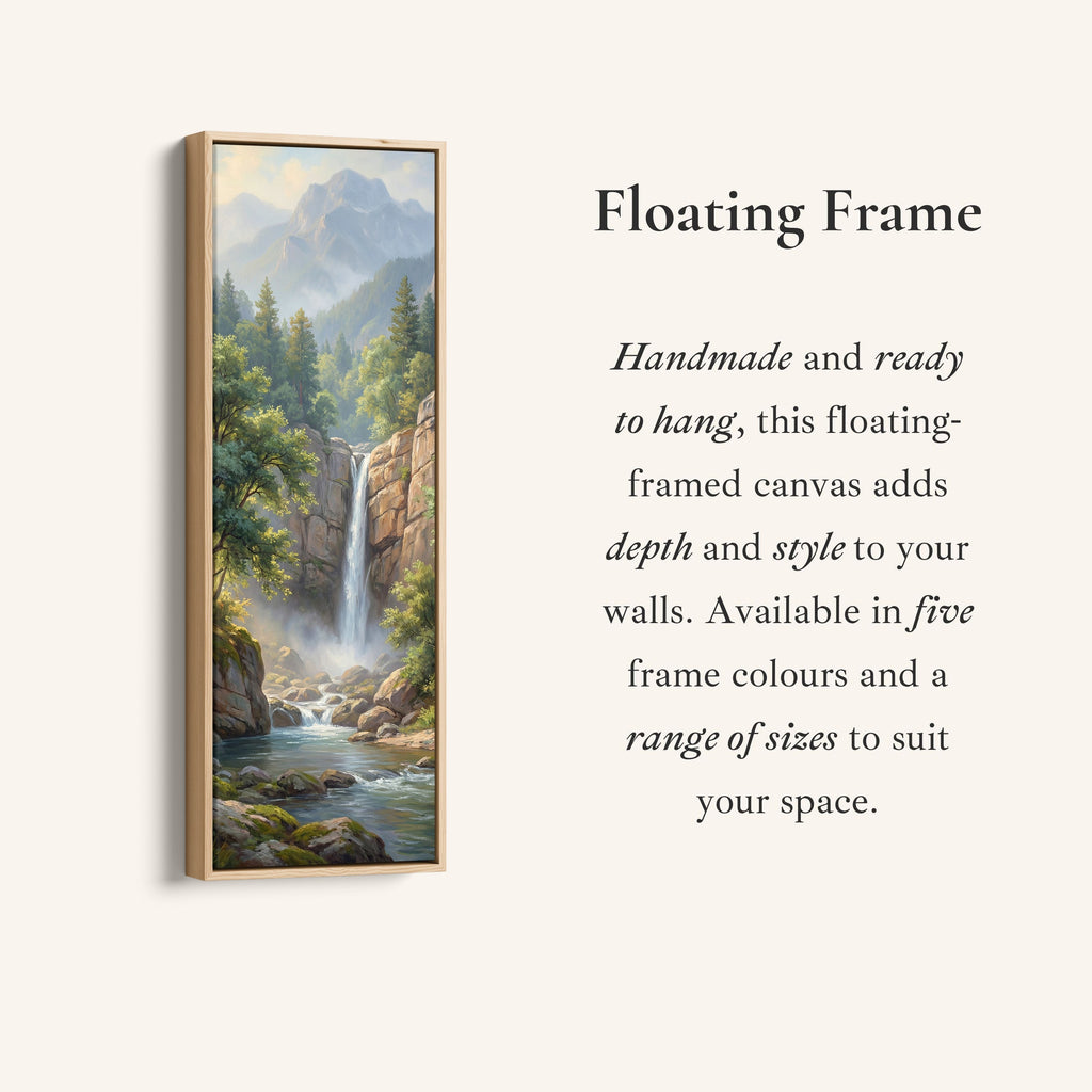 Mountain Waterfall Vertical Wall Art Statement Wall Decor Living Room