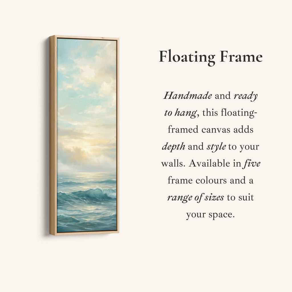 Calm Ocean Above Bed Wall Art Panoramic Canvas Print Bedroom