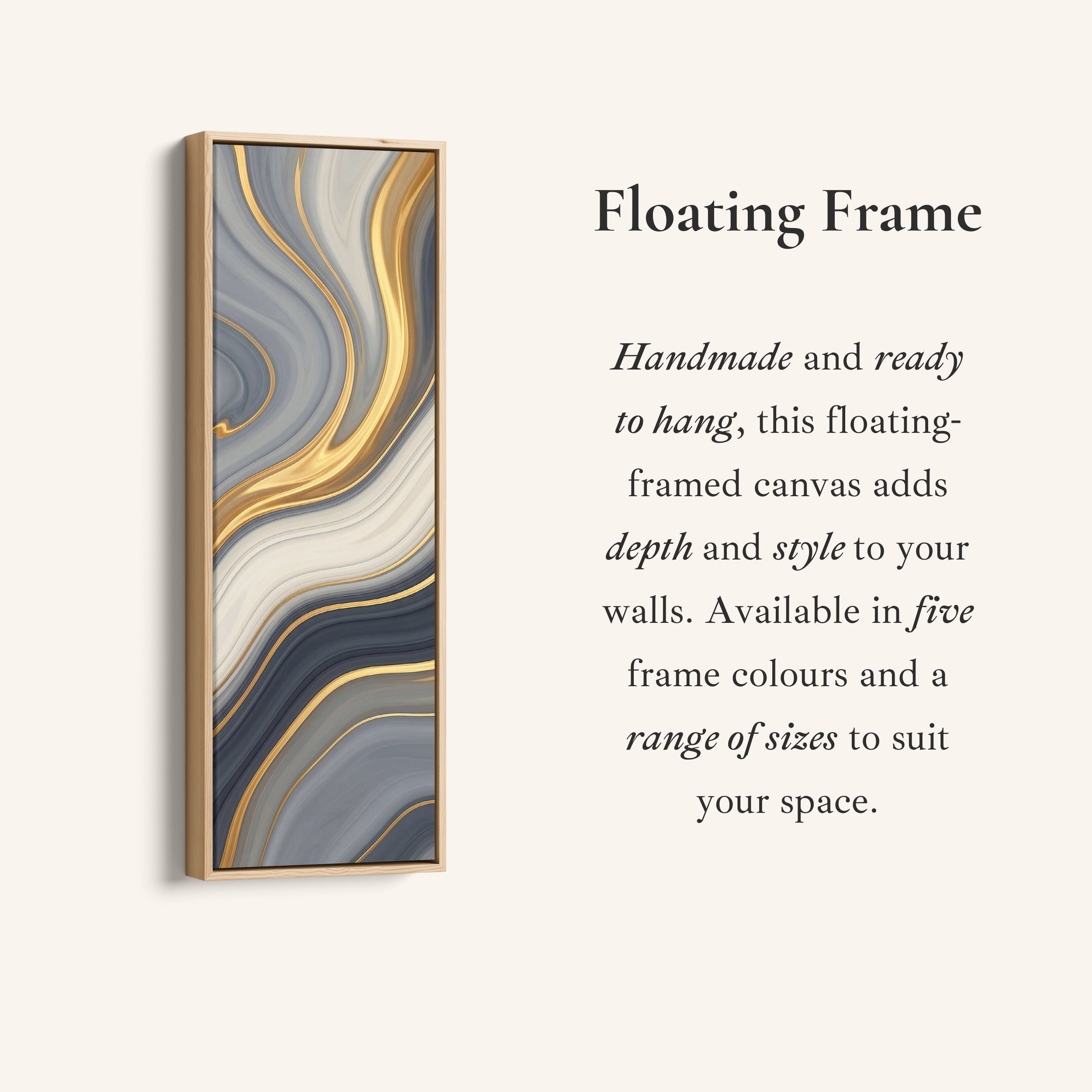 Abstract Gold Waves Above Soft Wall Art Extra Wide Canvas Office