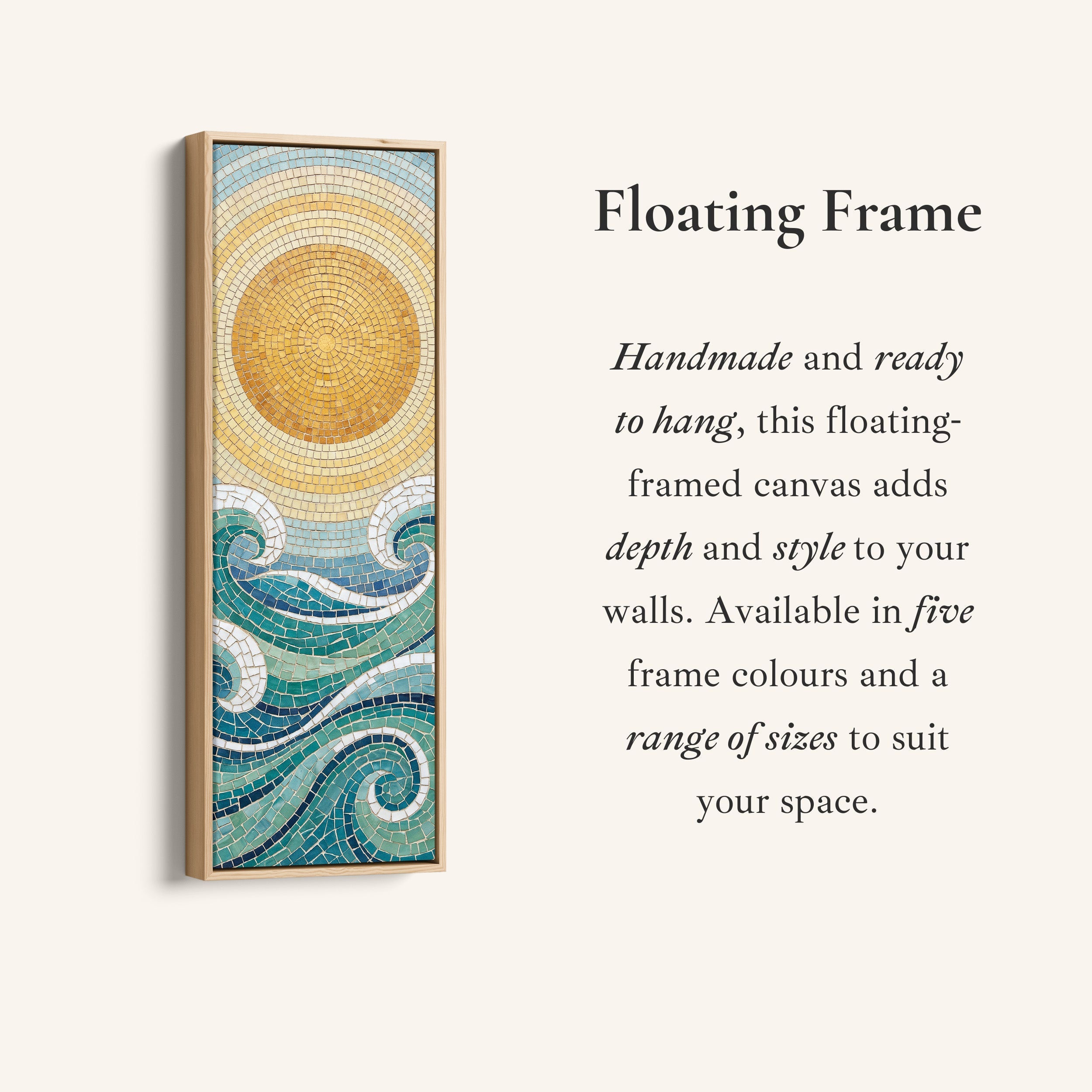 Sun And Waves Panoramic Wall Art Extra Wide Canvas Hallway