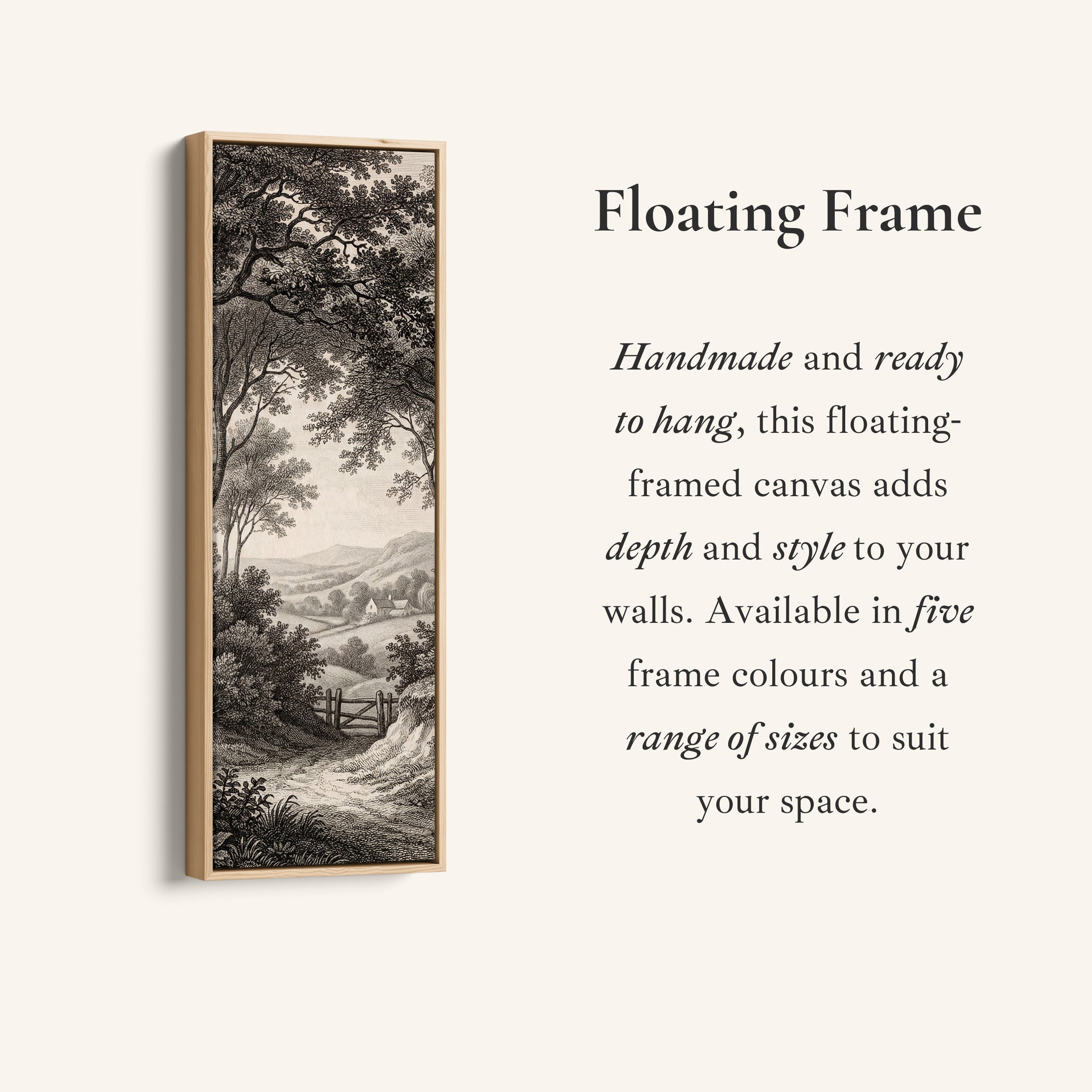 Vintage Countryside Path Vertical Wall Art Wide Canvas Bedroom