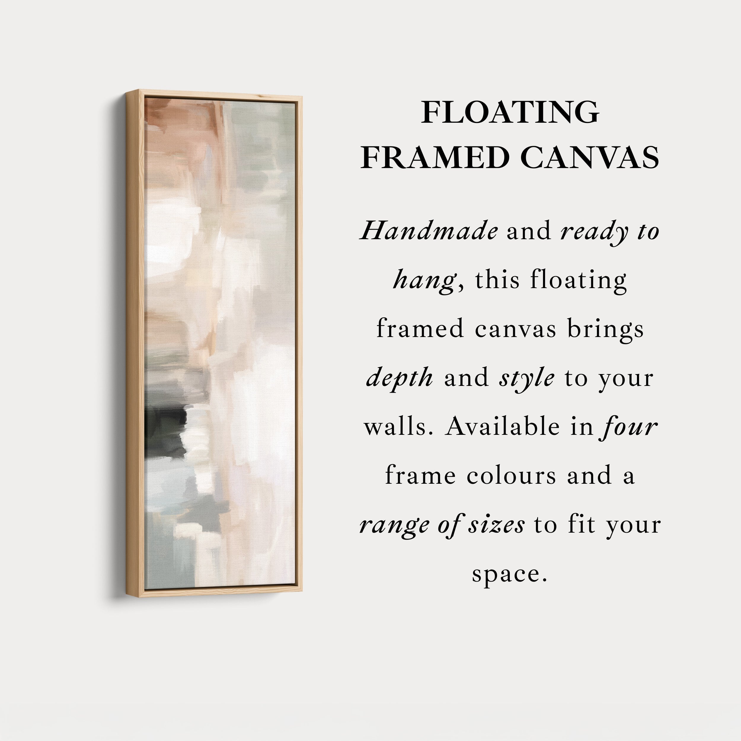 Long Narrow Neutral Abstract Vertical Wall Decor