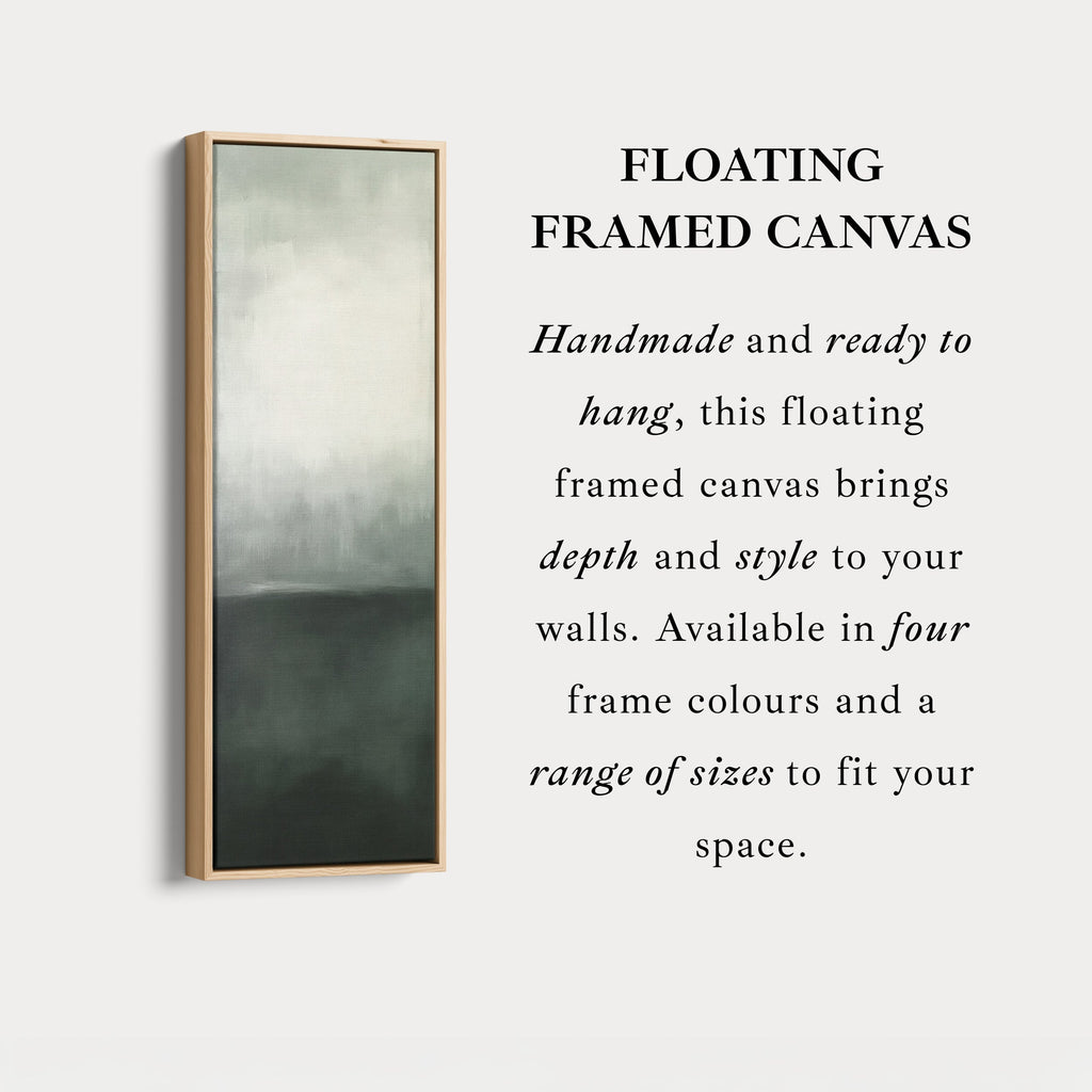 Abstract Long Thin Artwork Green & Grey Wall Art