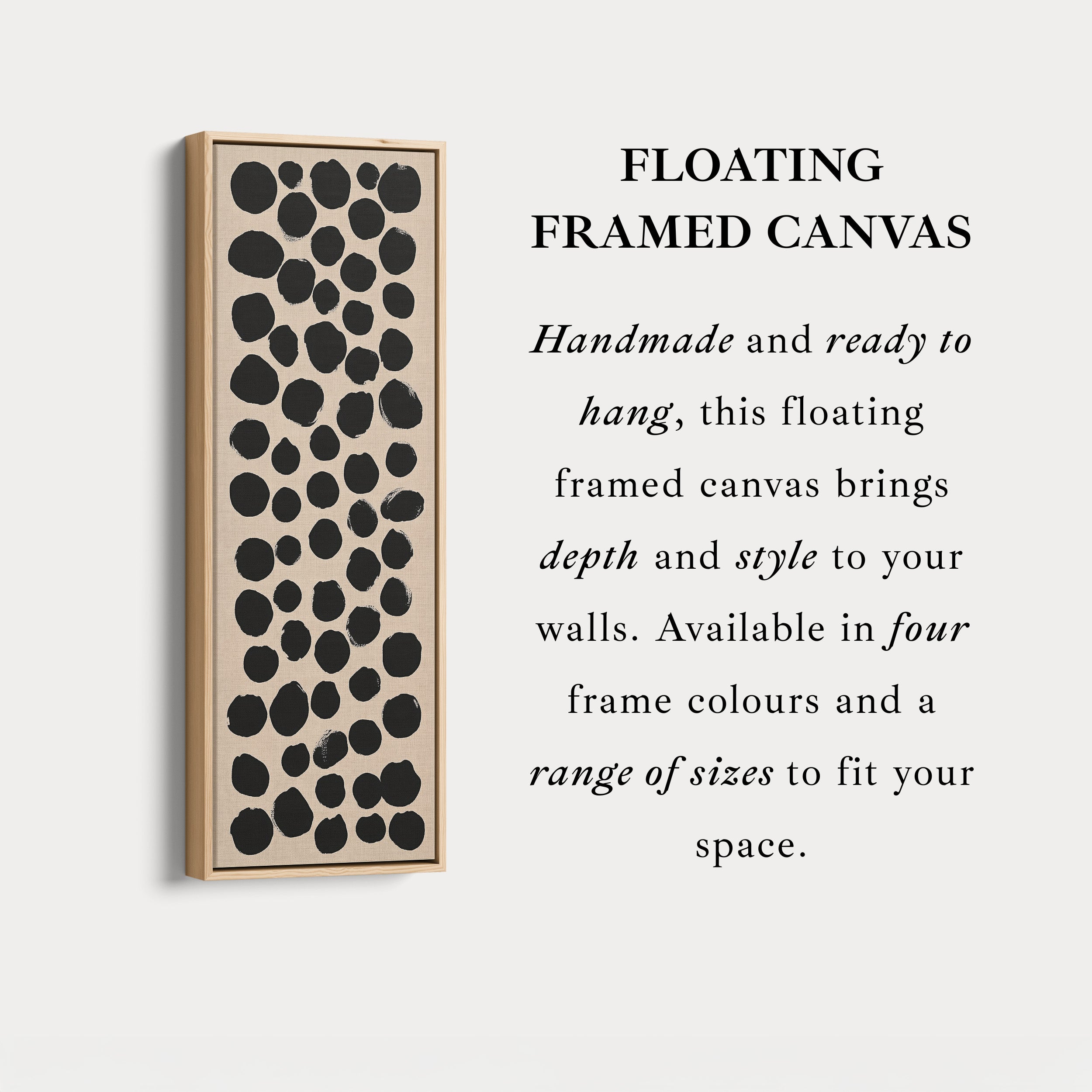 Minimalist Black Dots Large Canvas Wall Art Vertical Wall Decor