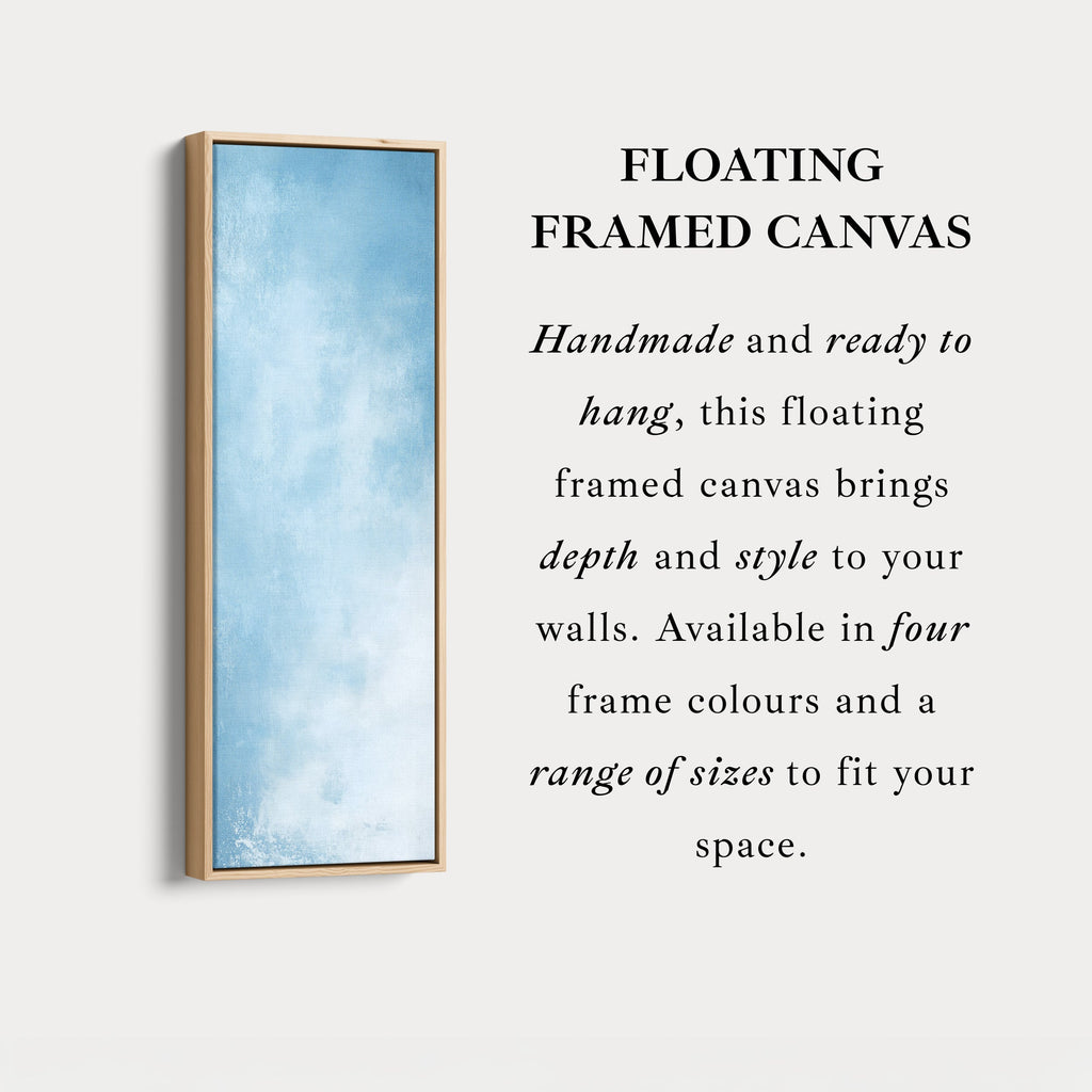 Light Blue Abstract Bedroom Decor Vertical Wall Art - Tall Long Narrow Vertical