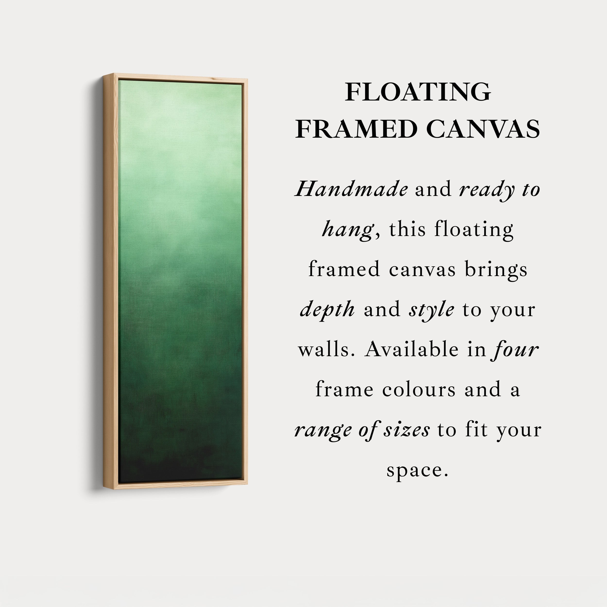 Minimalist Green Living Room Decor Vertical Wall Art - Tall Long Narrow Vertical