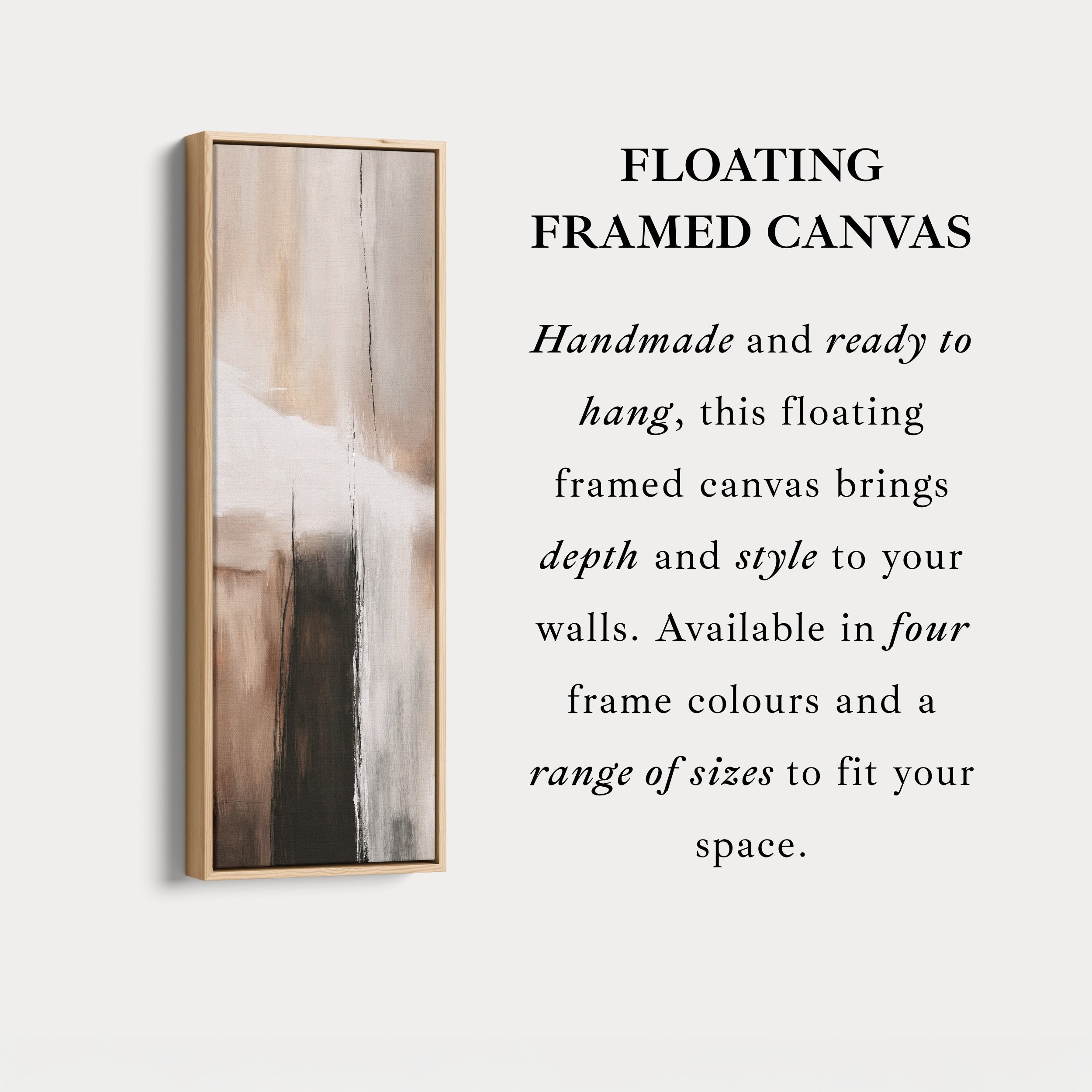Neutral Abstract Large Canvas Long Narrow Vertical Wall Art Decor
