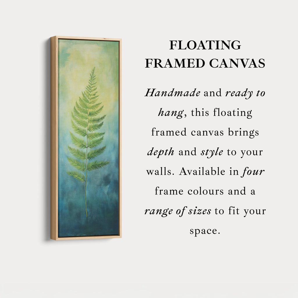 Fern Long Narrow Framed Canvas Wall Art For Living Room