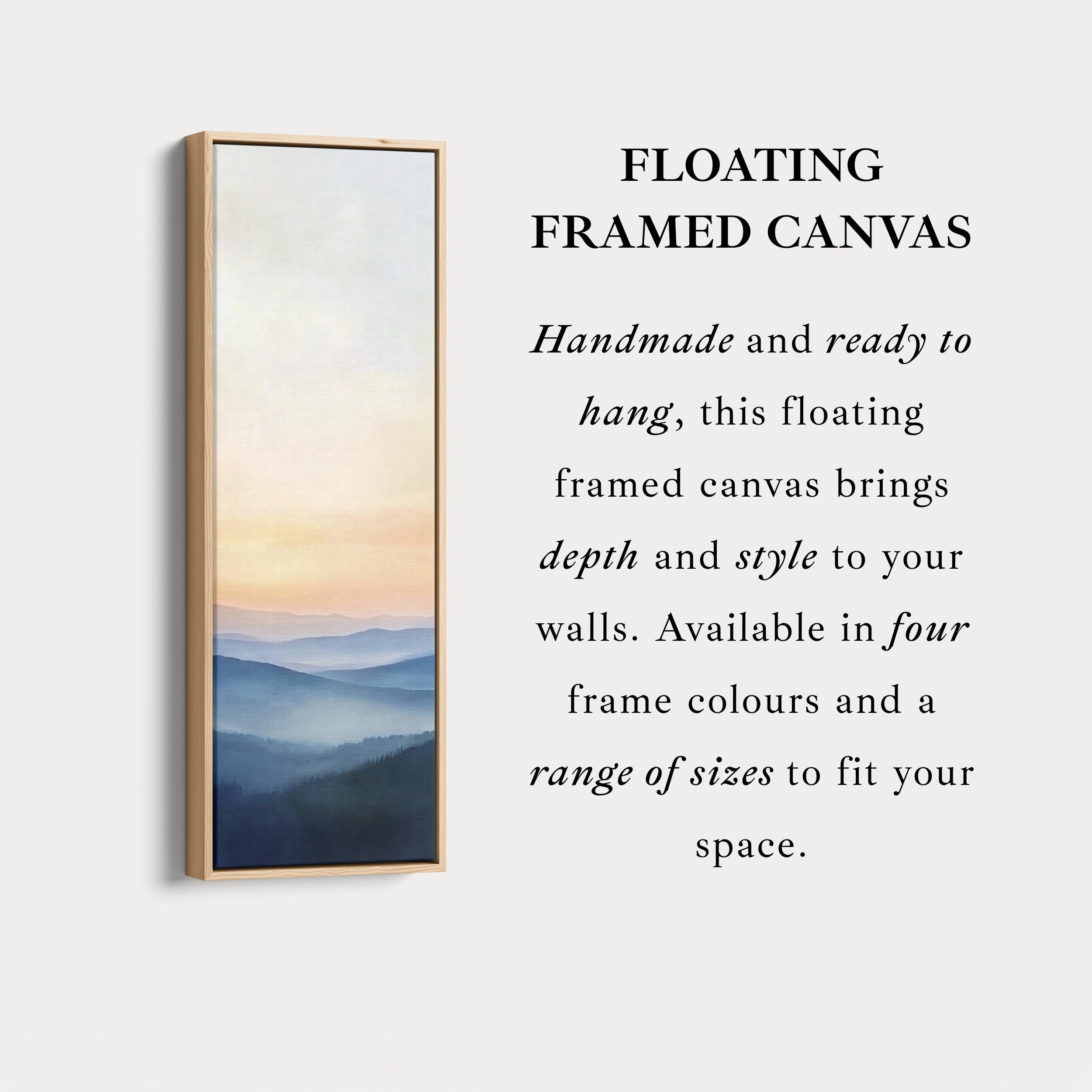 Minimalist Sunrise Tall Skinny Wall Decor Framed Canvas