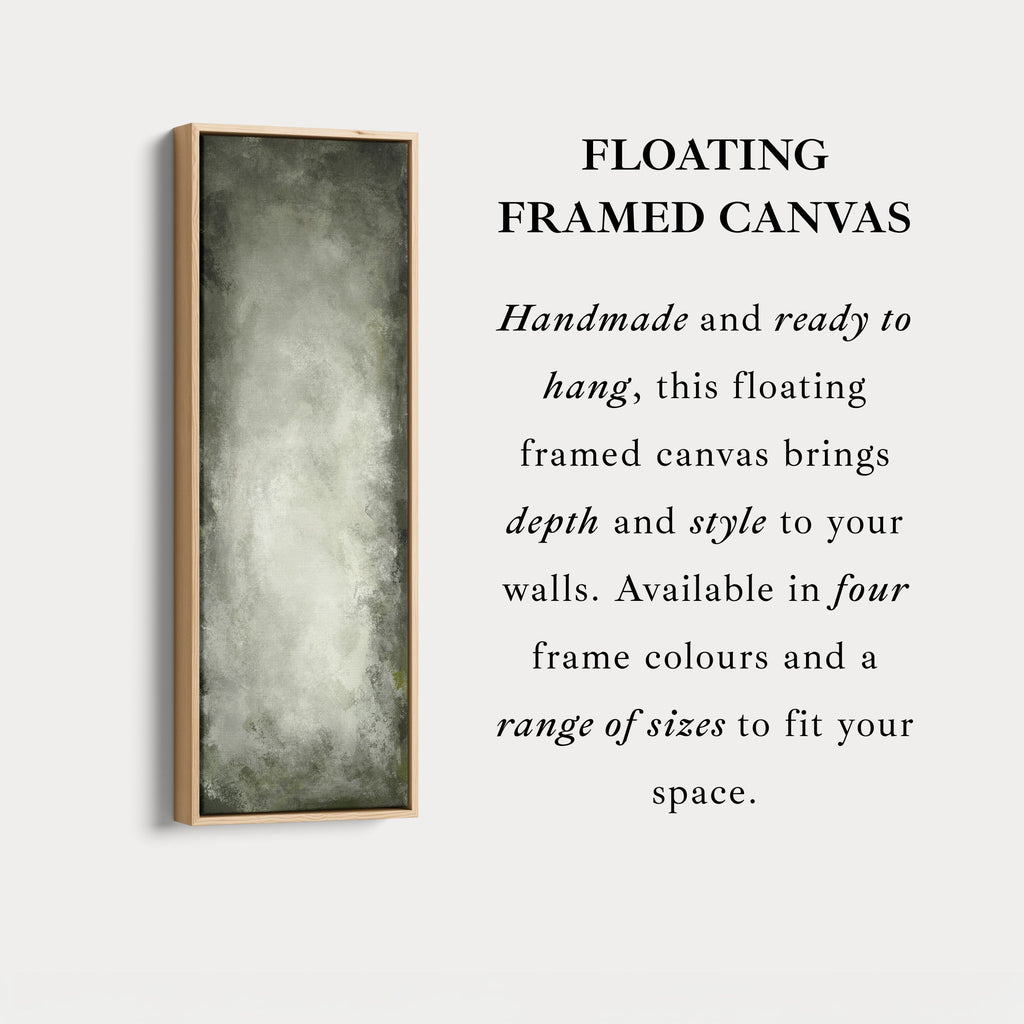 Abstract Rustic Green Long Living Room Framed Canvas Wall Decor