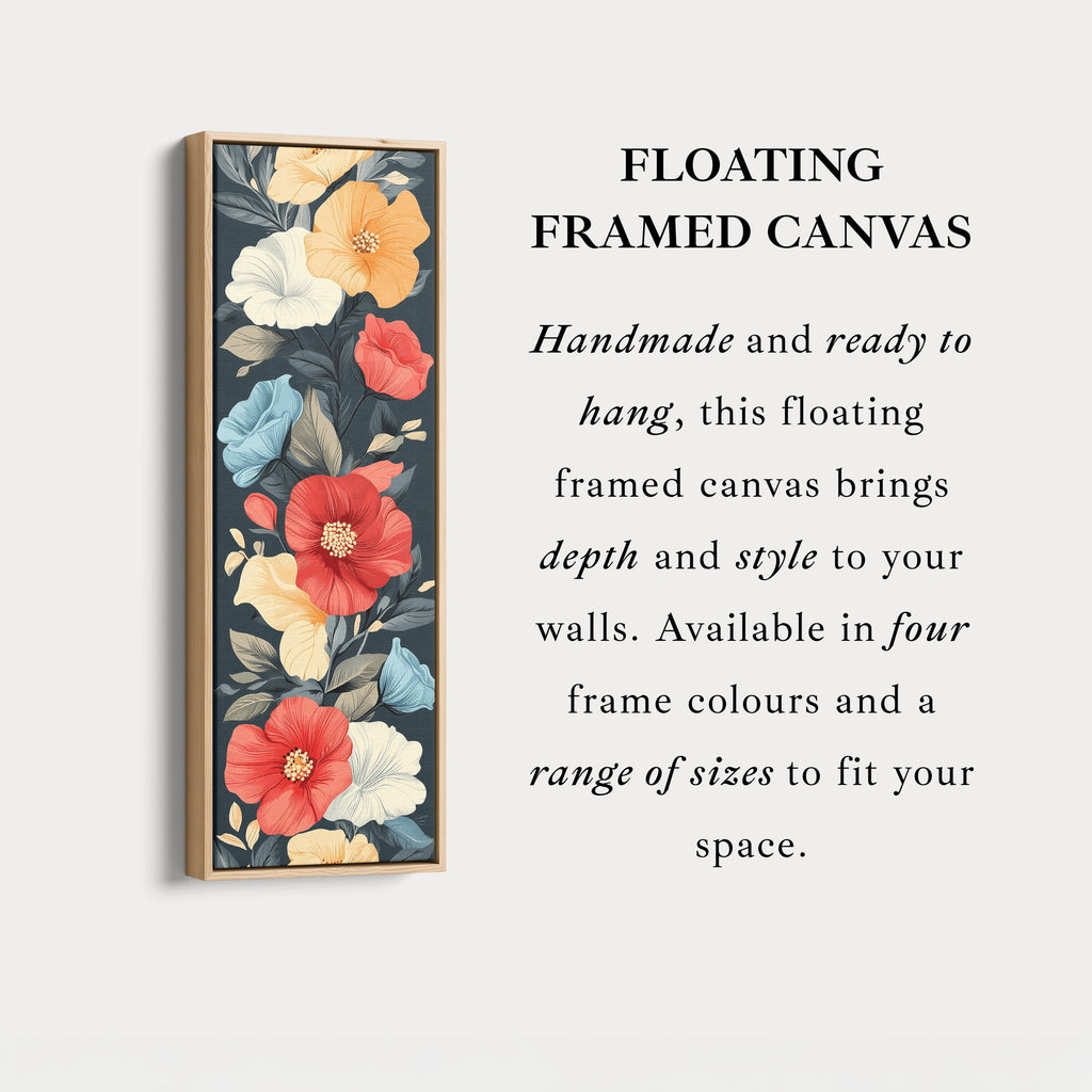 Red & Yellow Floral Long Vertical Wall Decor