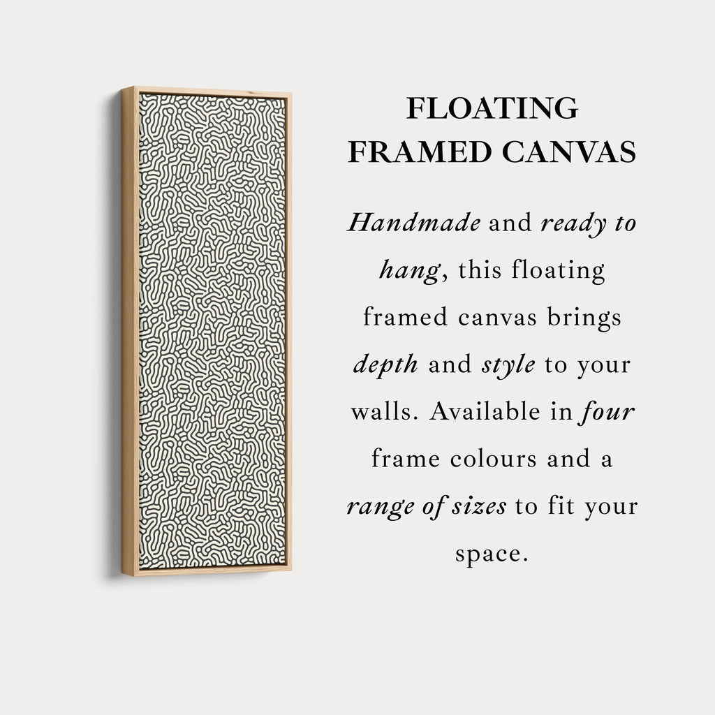 Vertical Long Wall Art Organic Black & Cream Pattern Wall Art