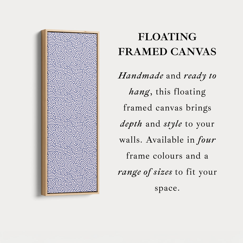 Blue & Beige Organic Pattern Long Vertical Wall Art