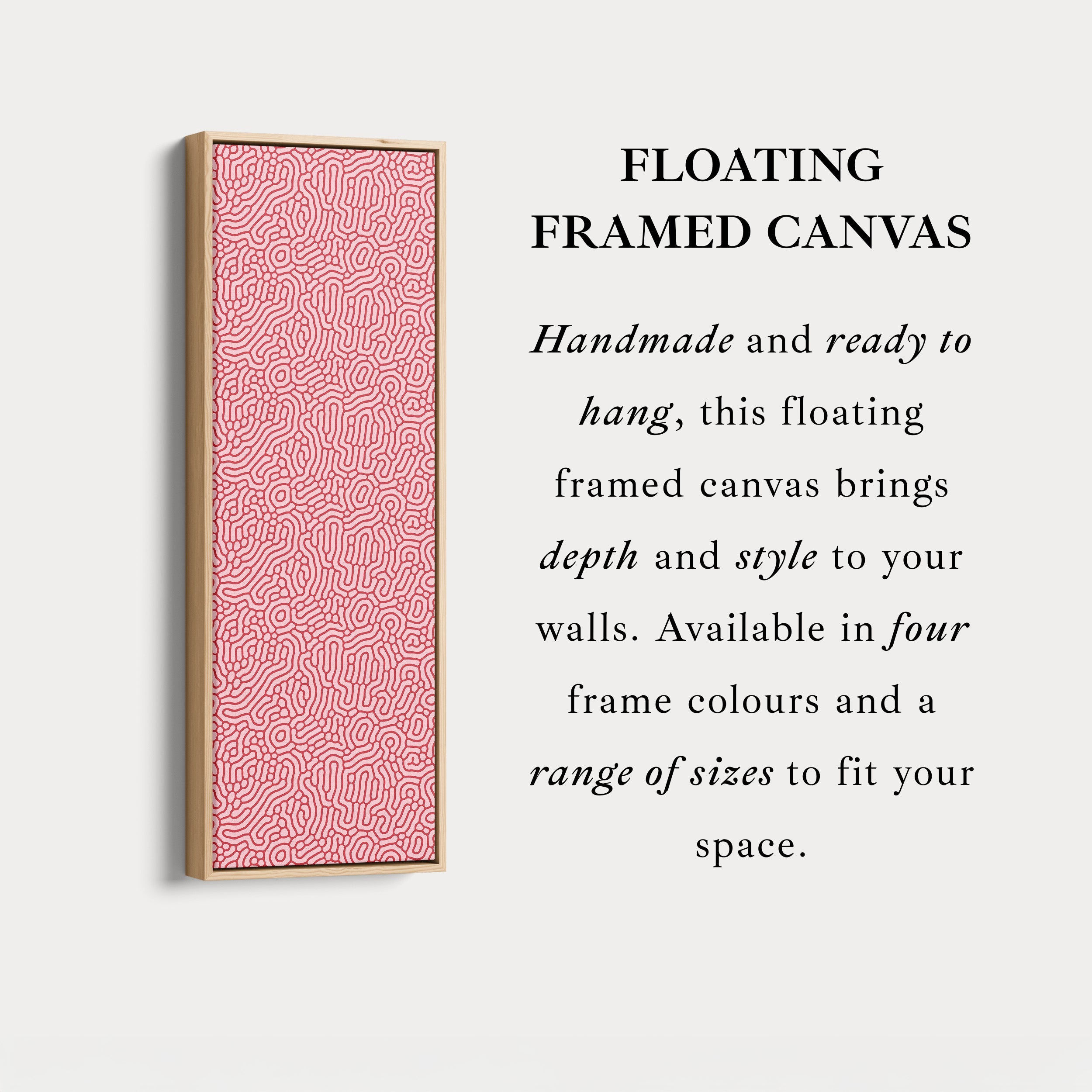 Red & Pink Wriggly Vertical Narrow Wall Art