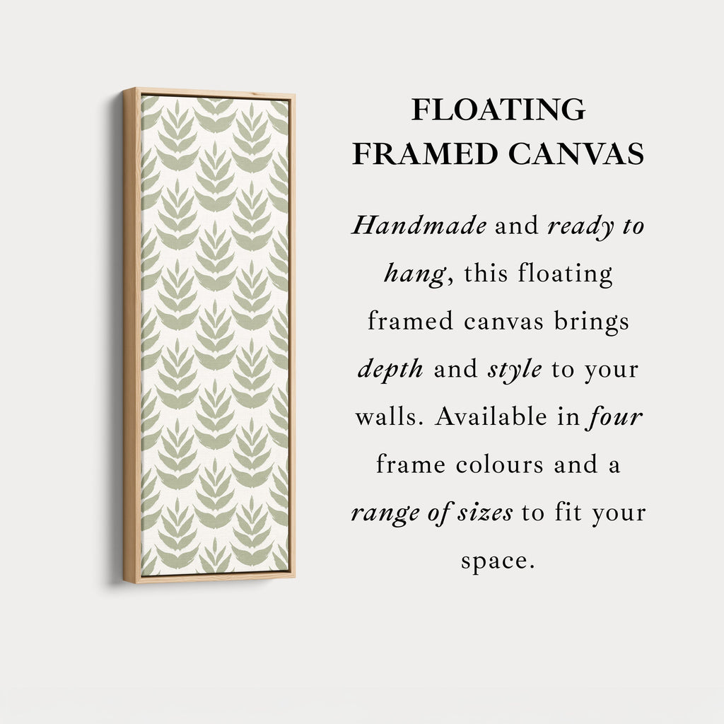 Long Tall Narrow Wall Art Boho Green Leaves