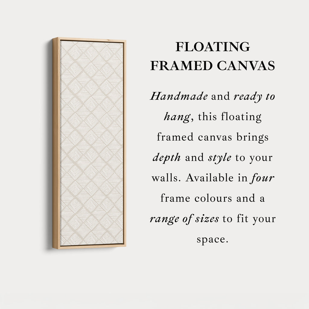 Vertical Wall Art Beige Geometric Pattern