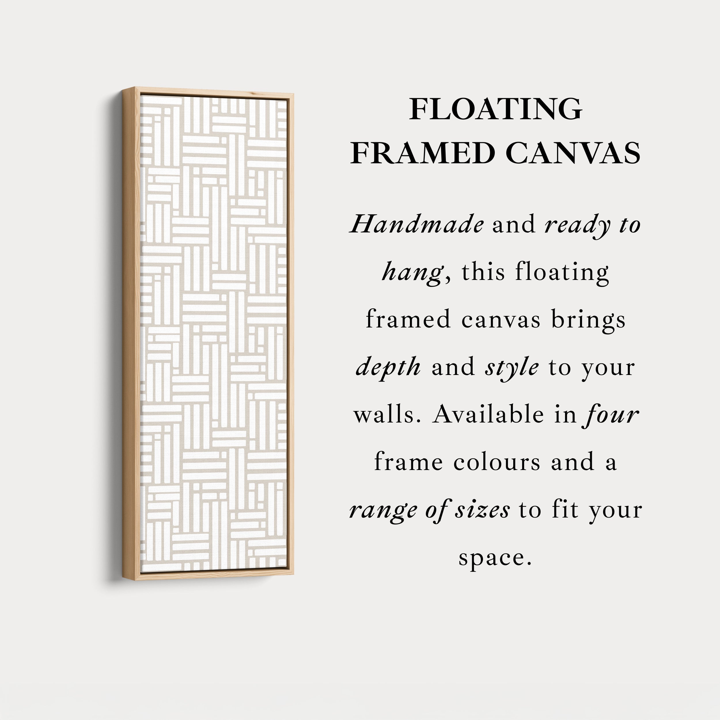 Beige & White Vertical Narrow Wall Art