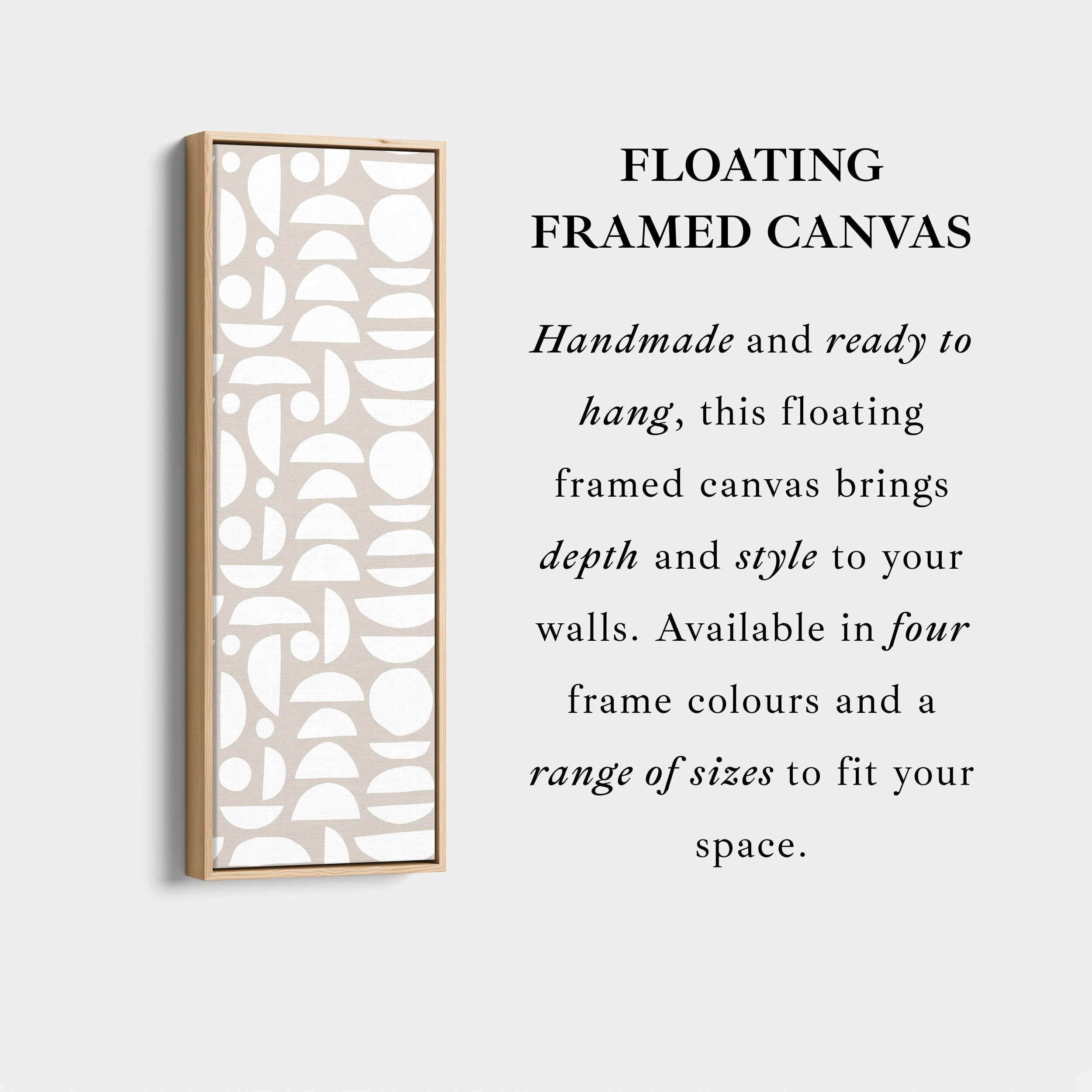 Vertical Tall Narrow Wall Art Beige & White