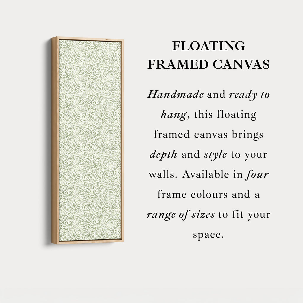 Long Vertical Wall Art Green Botanical Large Framed Canvas