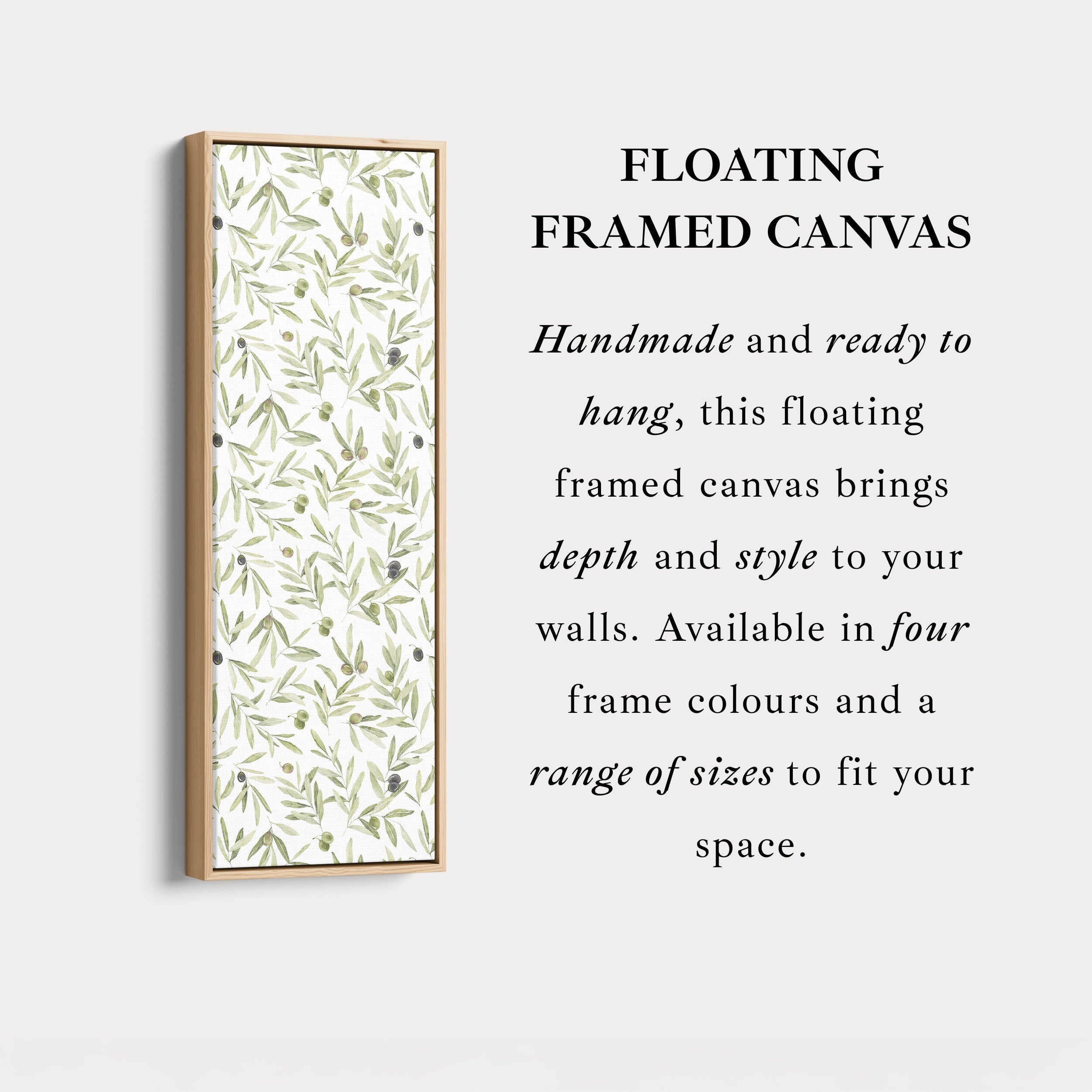 Vertical Kitchen Wall Decor Olive Leaves Long Narrow