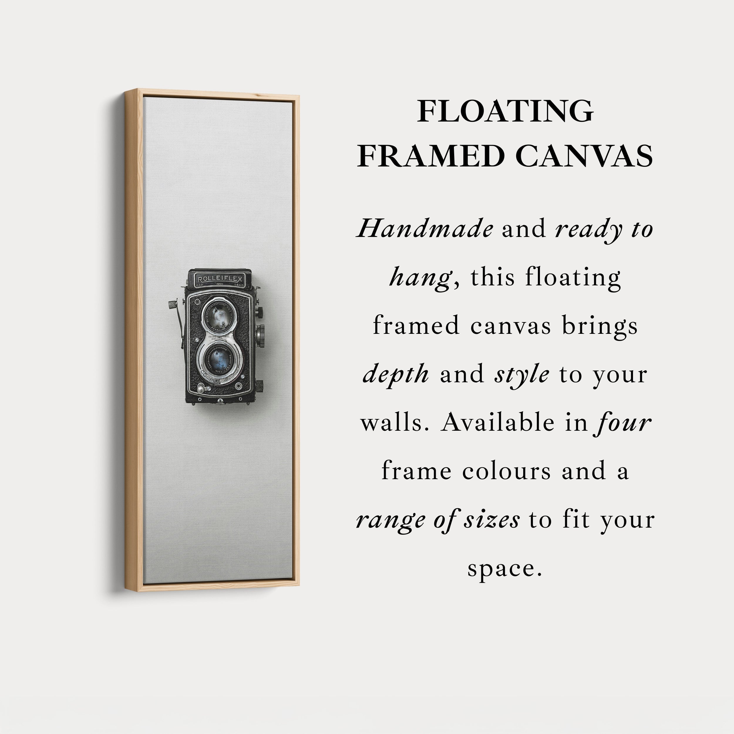 Minimalist Photography Rollieflex Framed Vertical Wall Art