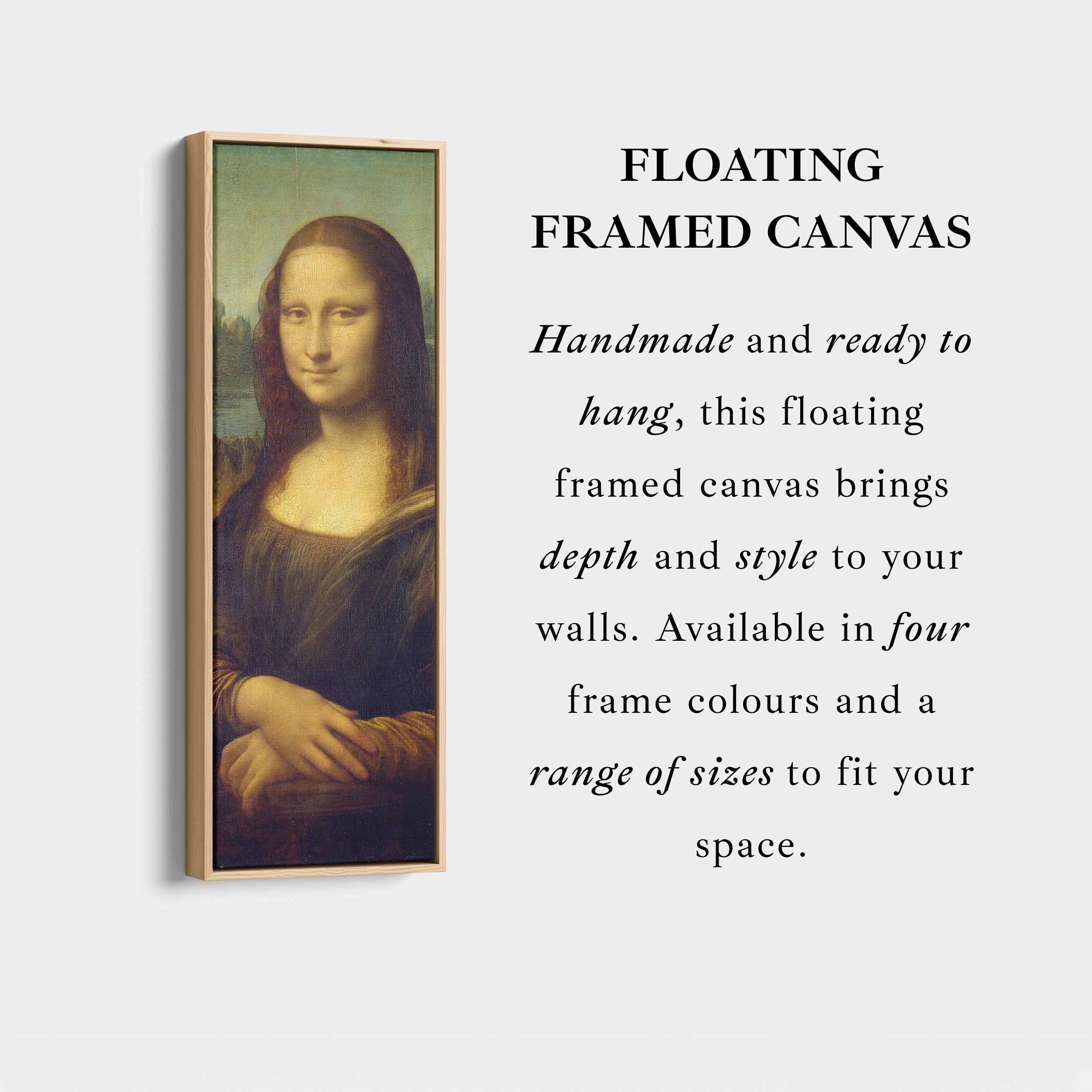 Long Vertical Wall Art Leonardo Di Vinci Mona Lisa