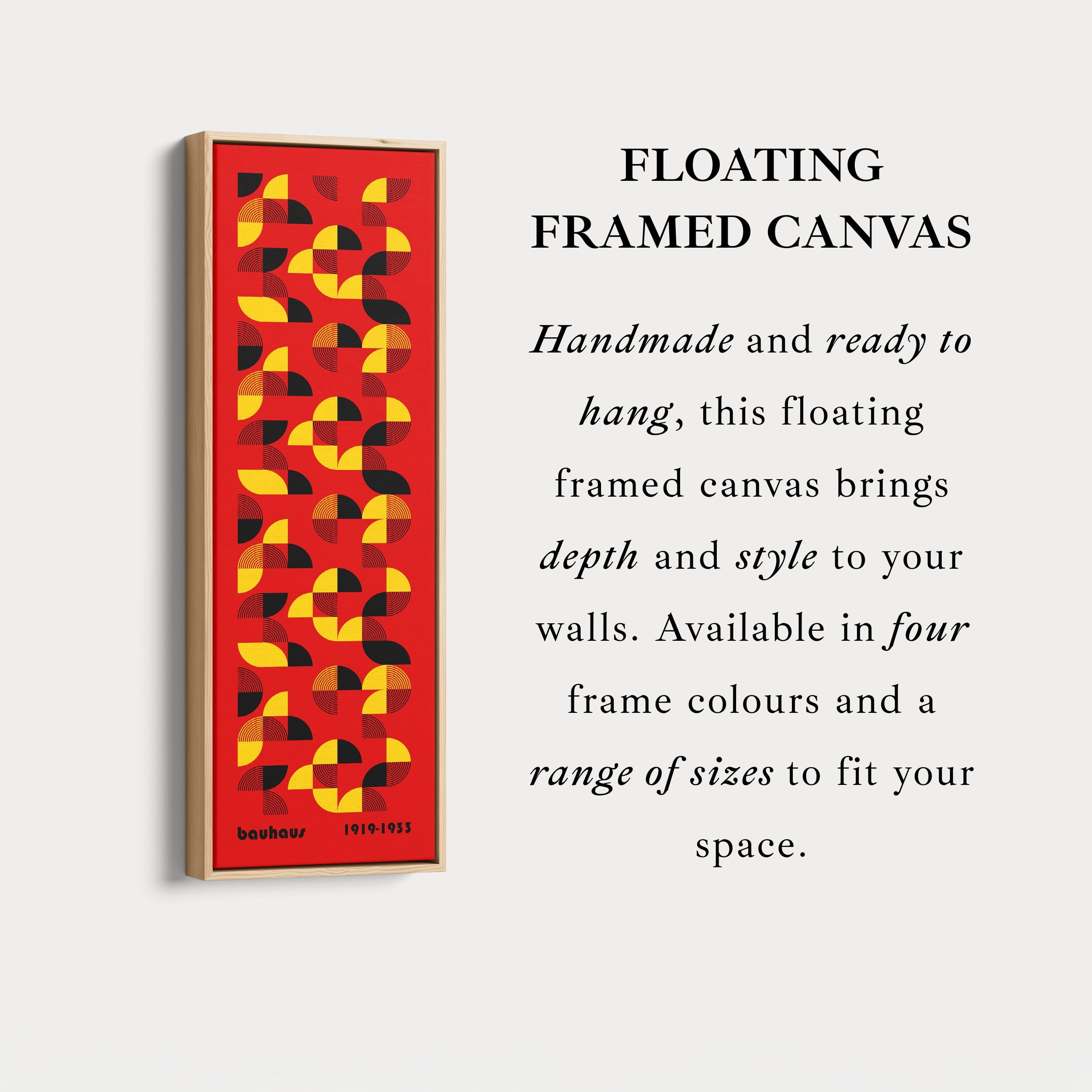 Red Vertical Wall Art Bauhaus Mid Century