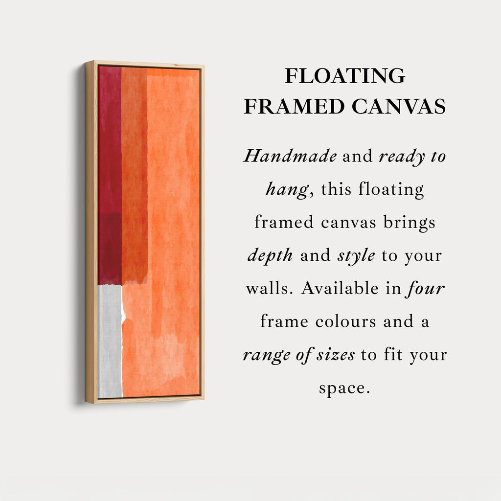 Abstract Red and Orange Blocks Vertical Framed Canvas Wall Art for Living Room or Bedroom