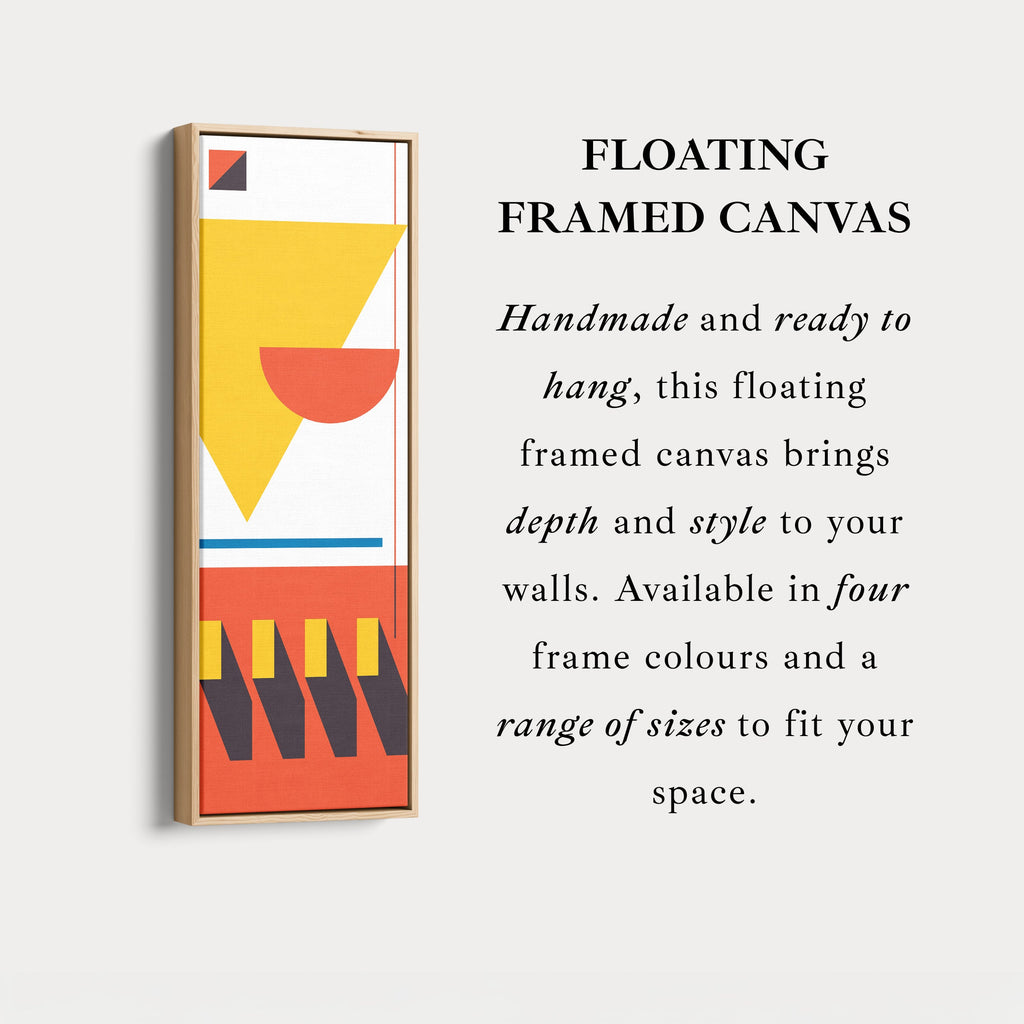 Bauhaus Inspired Vertical Framed Canvas Wall Art for Living Room or Bedroom