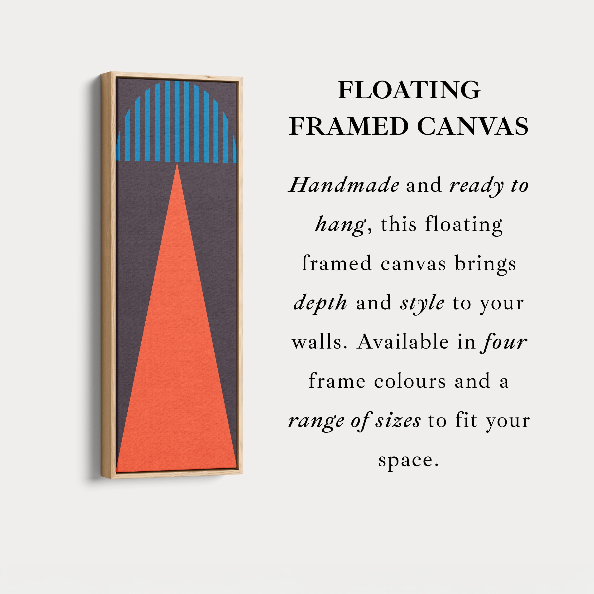 Bold Triangle and Stripes Vertical Framed Canvas Wall Art for Office or Hallway