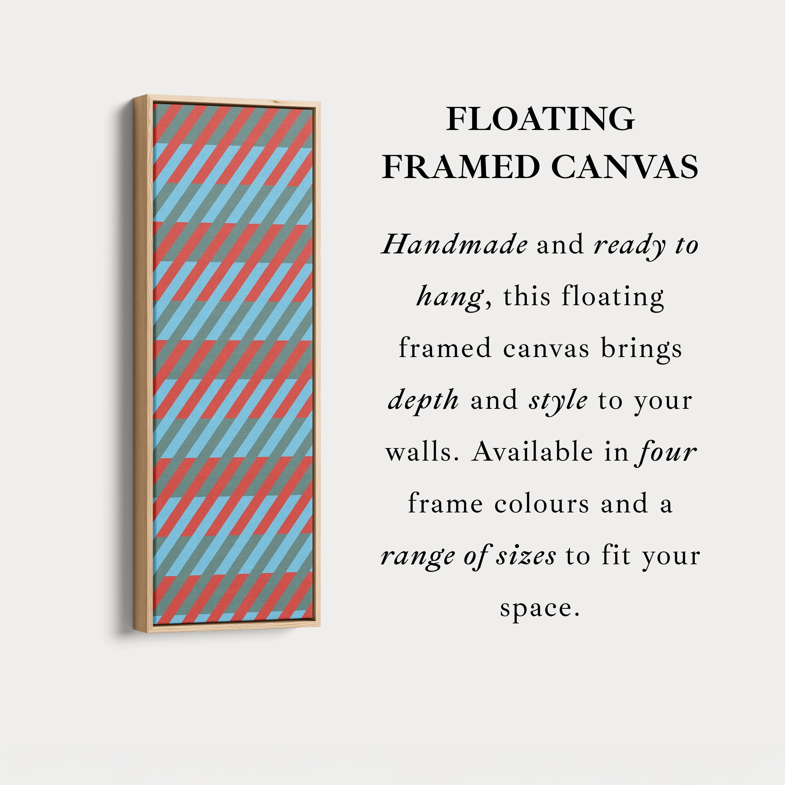 Abstract Stripe Geometry Vertical Framed Canvas Wall Art for Bedroom or Studio