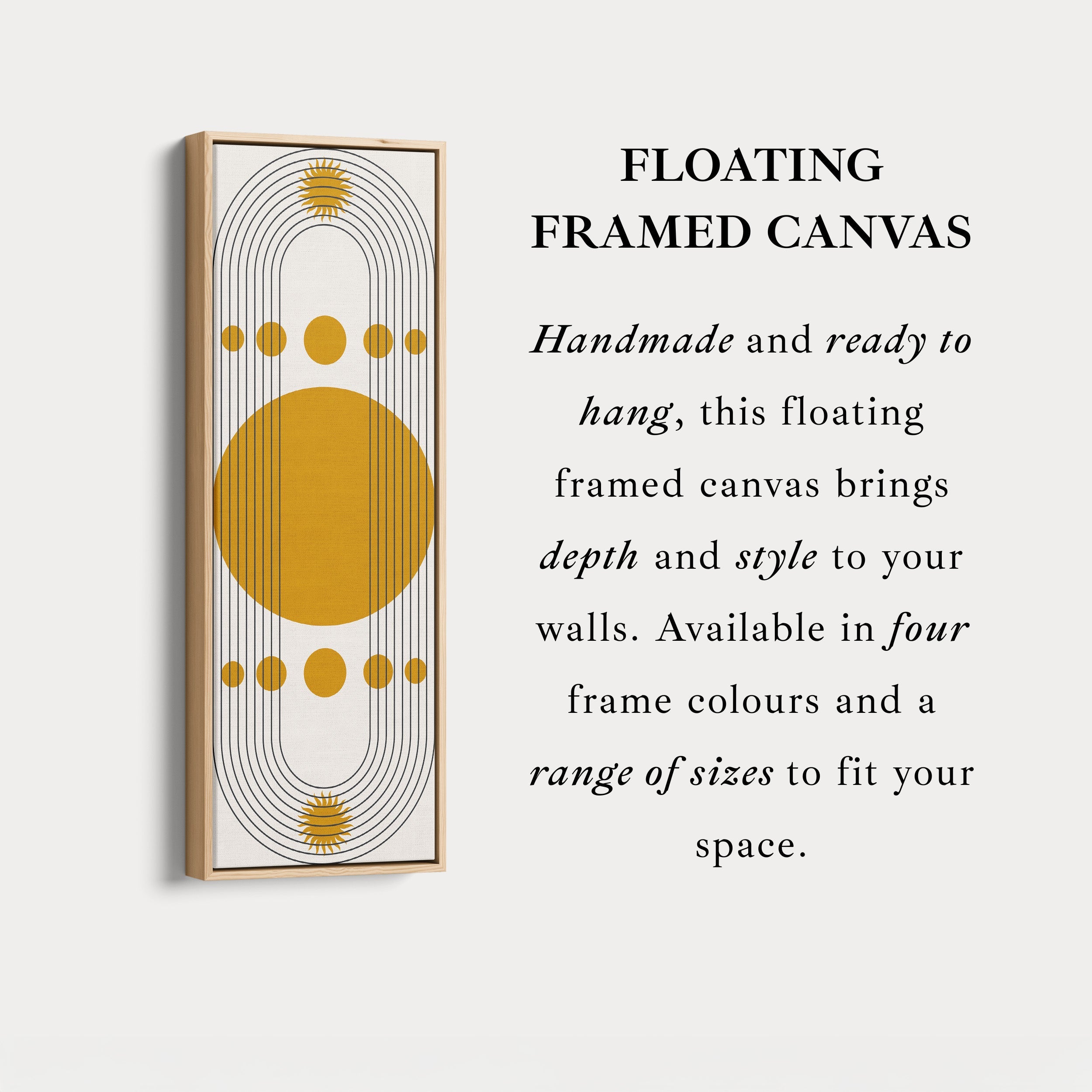 Colorful Bauhaus Circles Vertical Framed Canvas Wall Art for Living Room or Hallway
