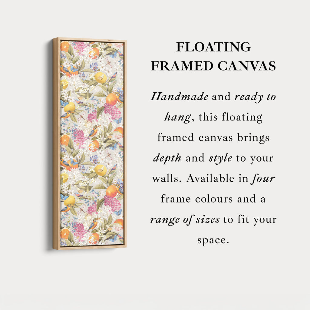 Tall Canvas Wall Art Botanical Oranges And Flowers Vertical Wall Art For Kitchen