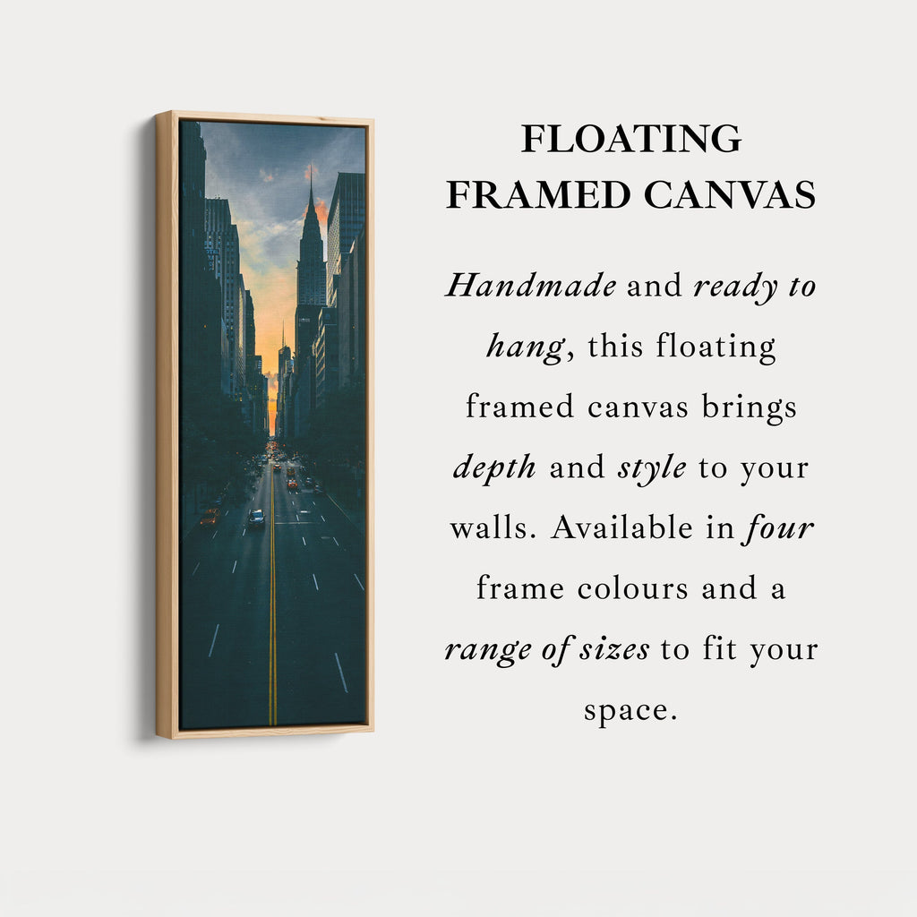 Thin Wall Art City Sunset Vertical Canvas For Living Room