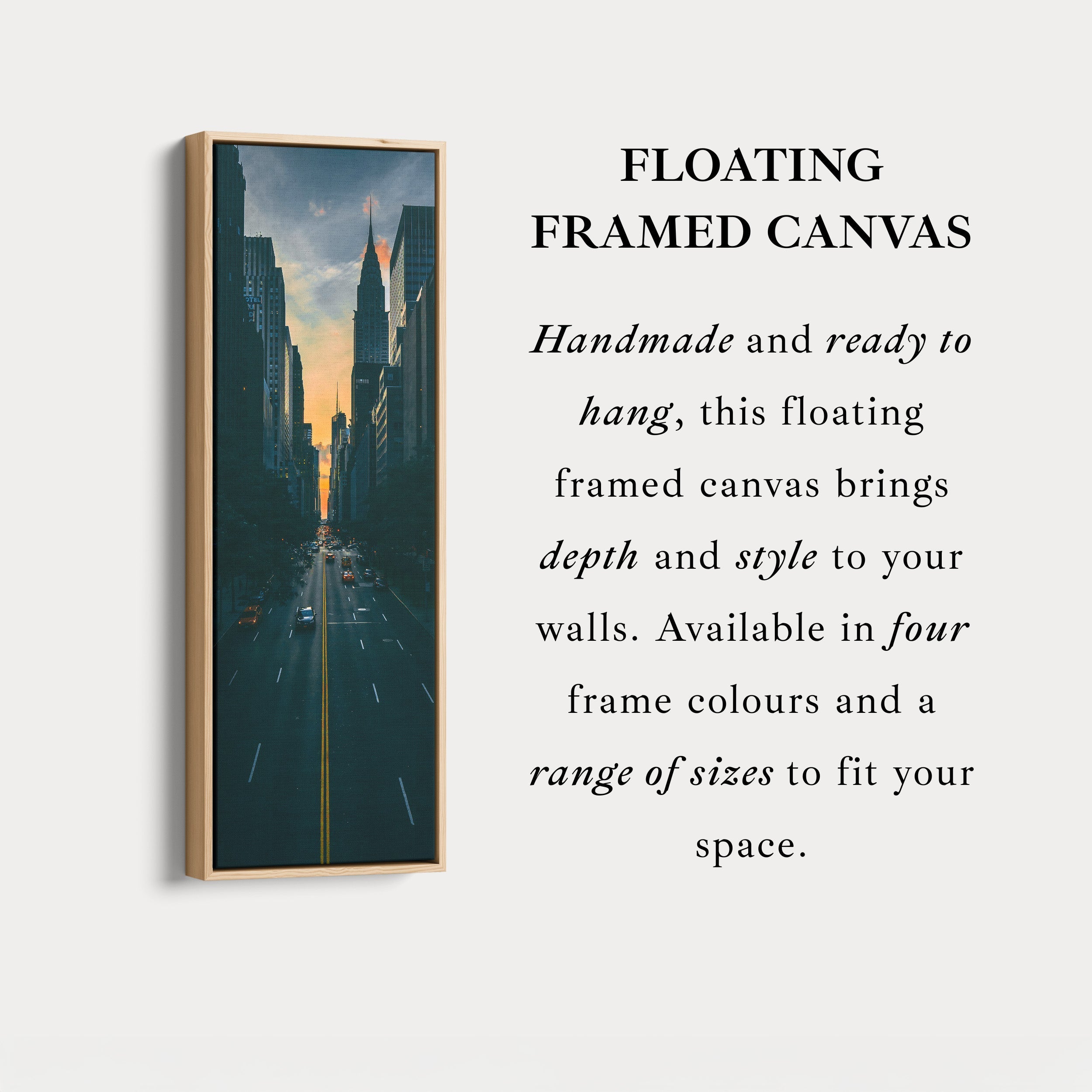 Thin Wall Art City Sunset Vertical Canvas For Living Room