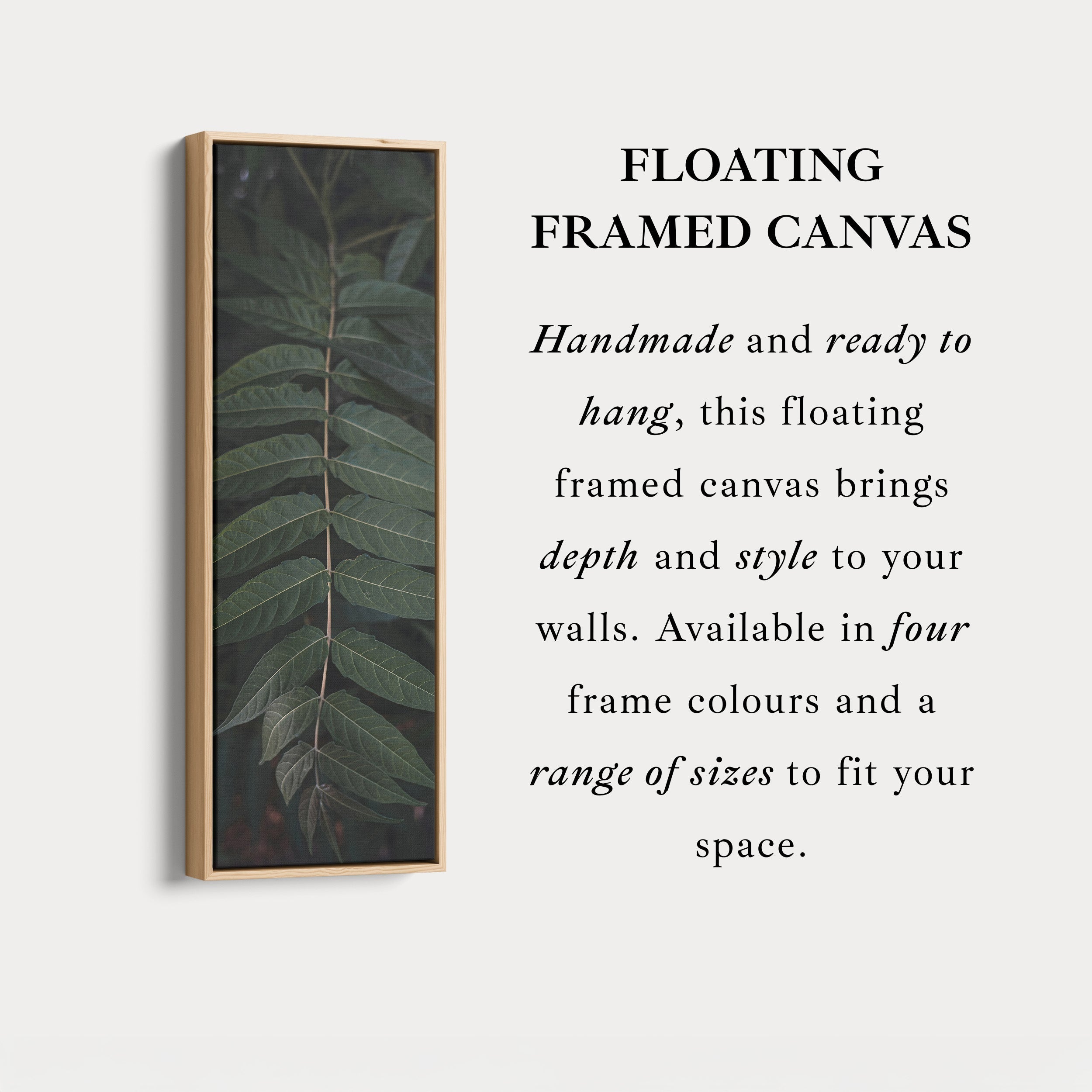 Tall Wall Art Green Fern Nature Vertical Canvas For Hallway