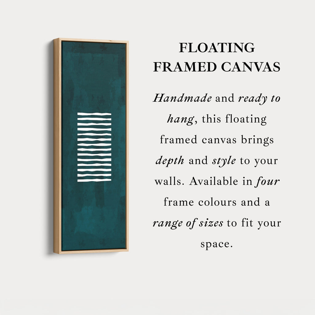 Skinny Wall Art Green White Vertical Framed Canvas For Hallway