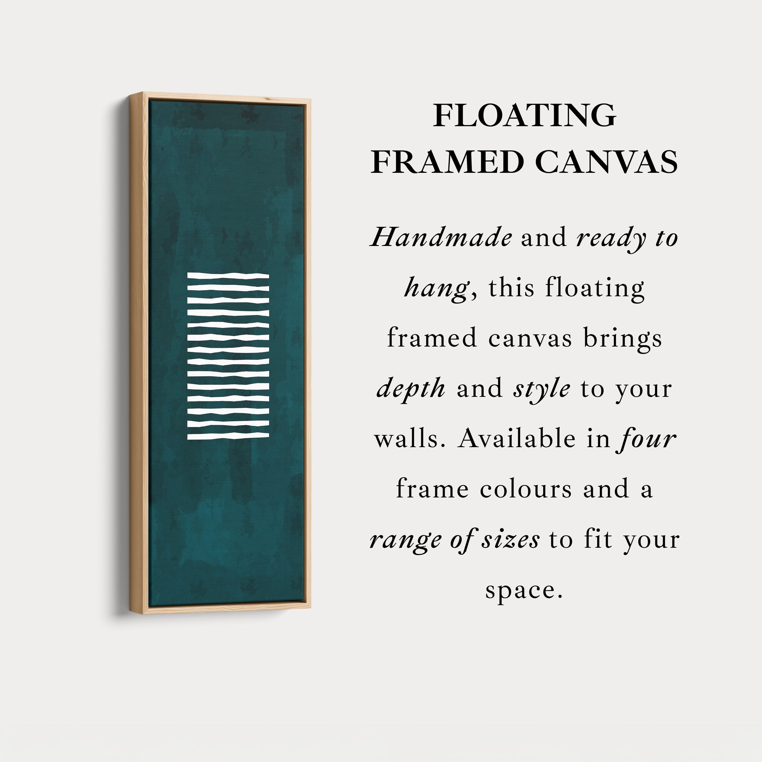 Skinny Wall Art Green White Vertical Framed Canvas For Hallway