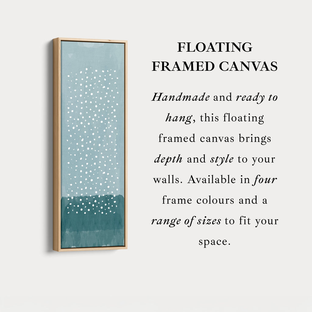 Vertical Framed Canvas Blue Dots Tall Canvas Wall Art For Bedroom