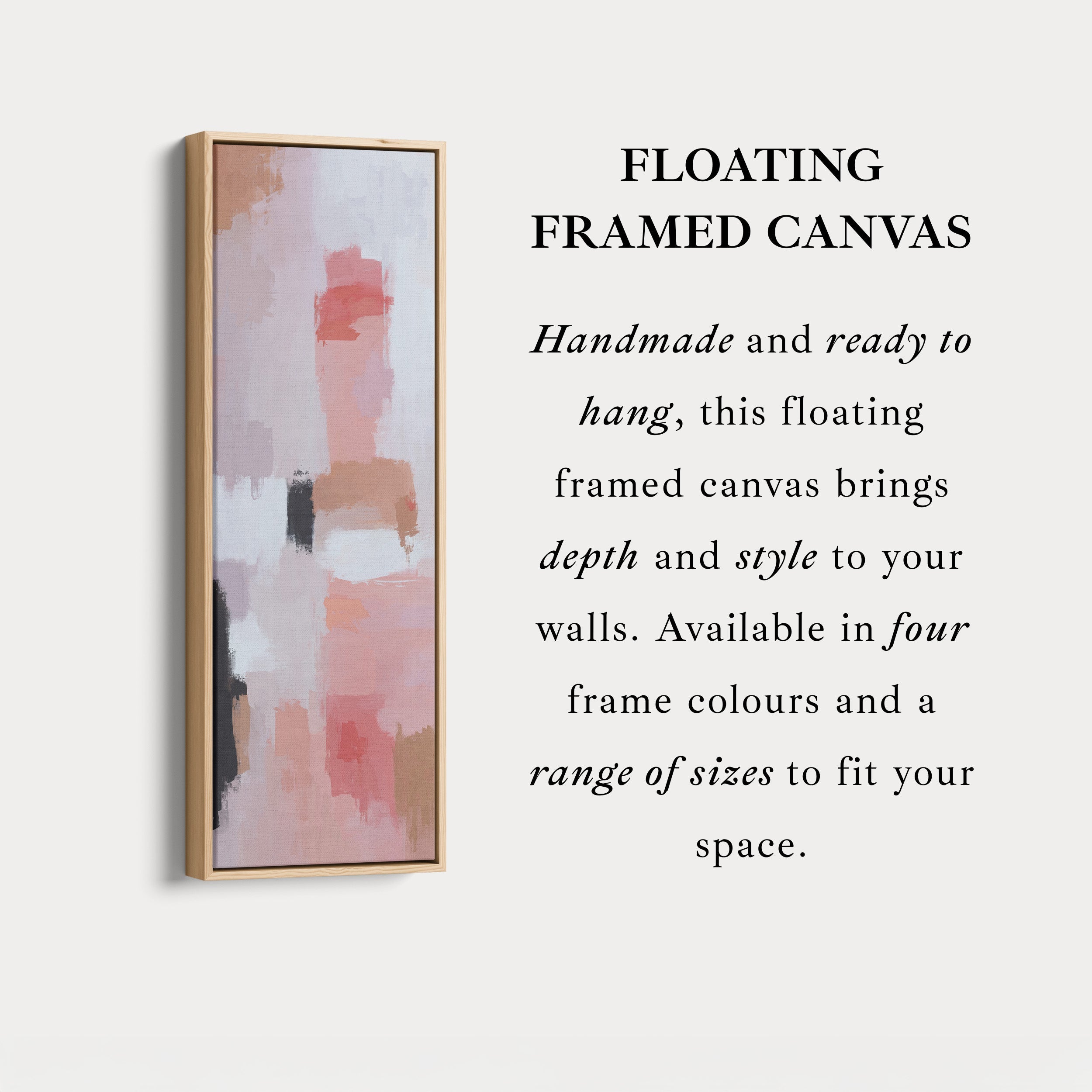 Tall Wall Art Soft Abstract Pink And Red For Living Room