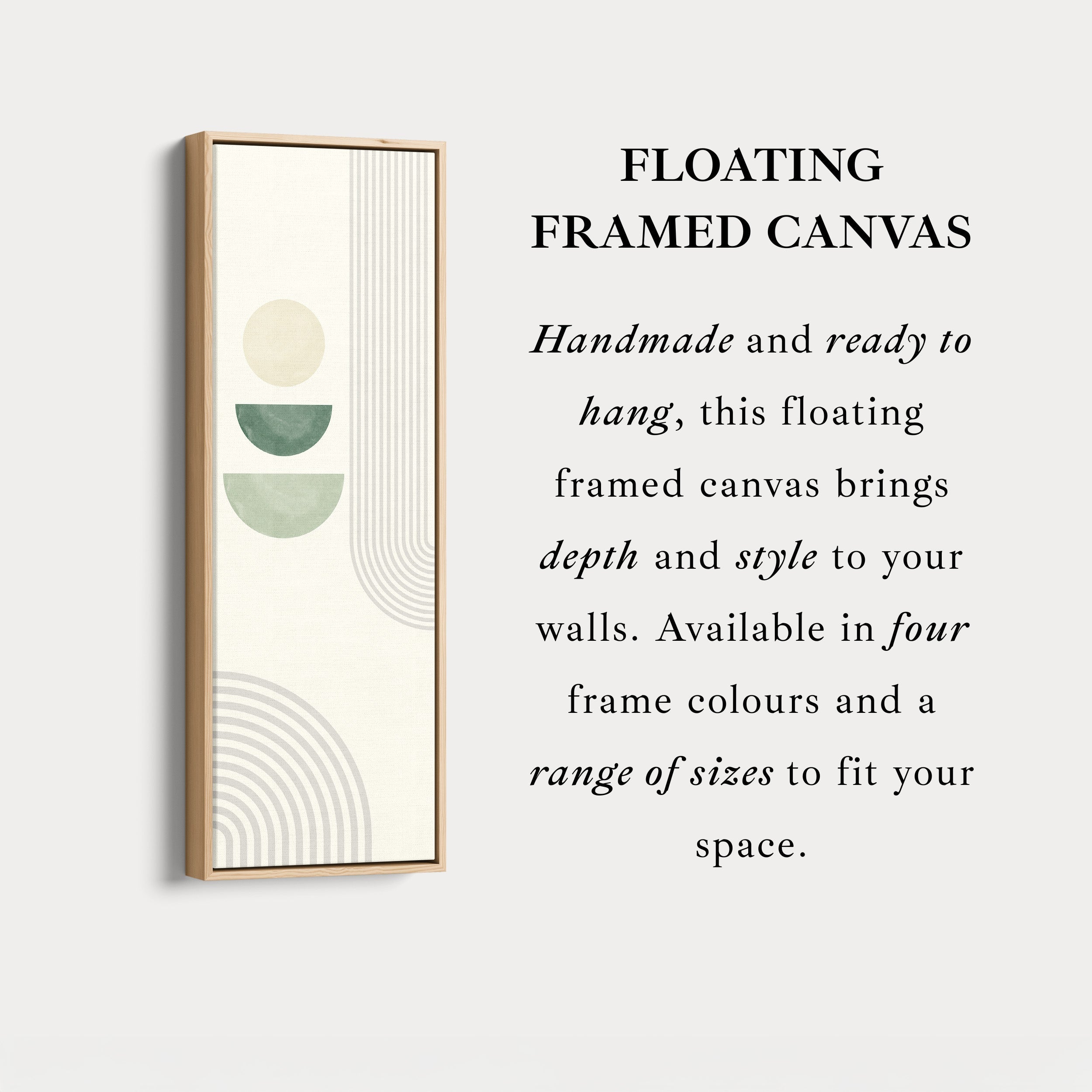 Tall Modern Abstract Wall Art Green Geometric For Hallway