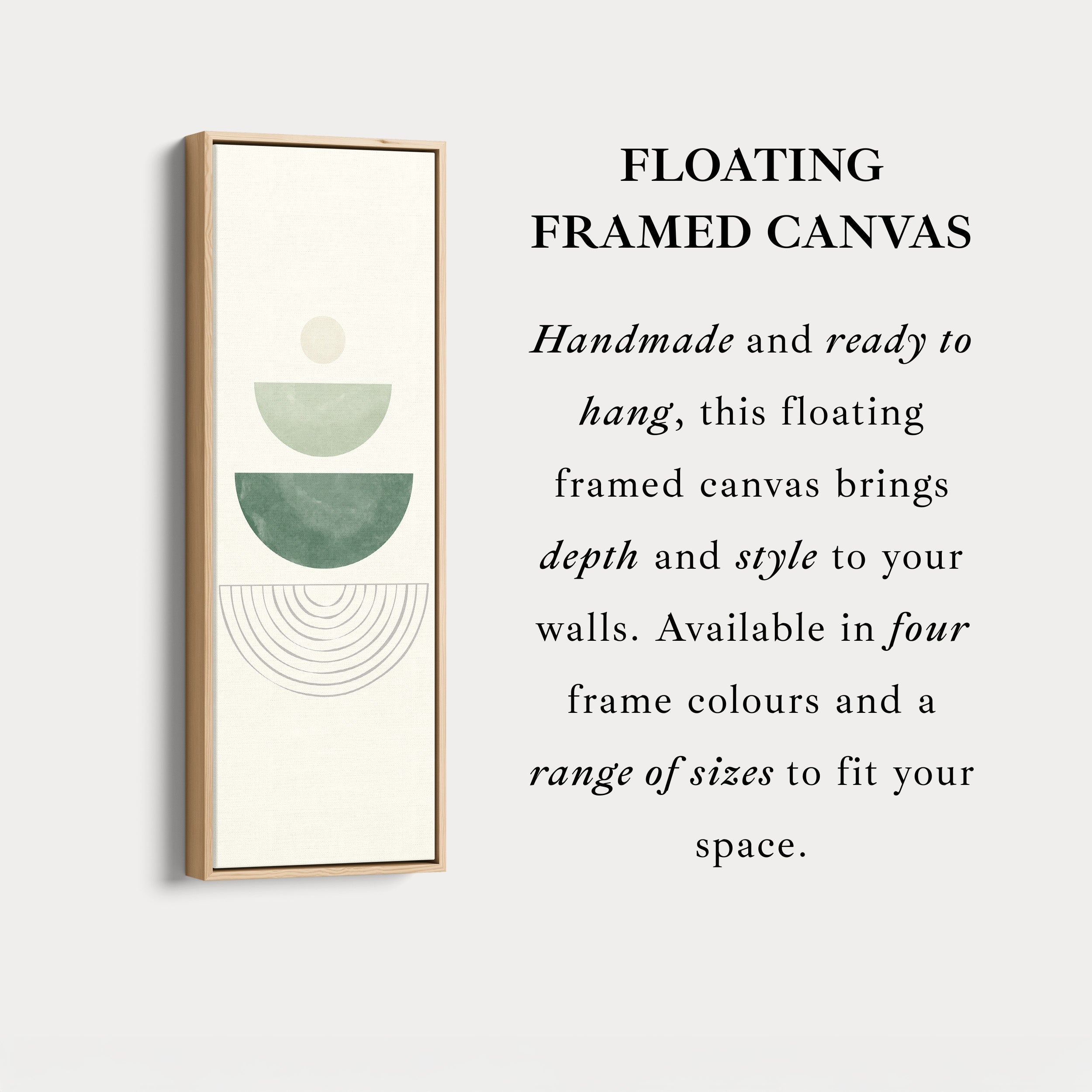 Tall Wall Art Green Stacked Shapes For Minimal Modern Interiors