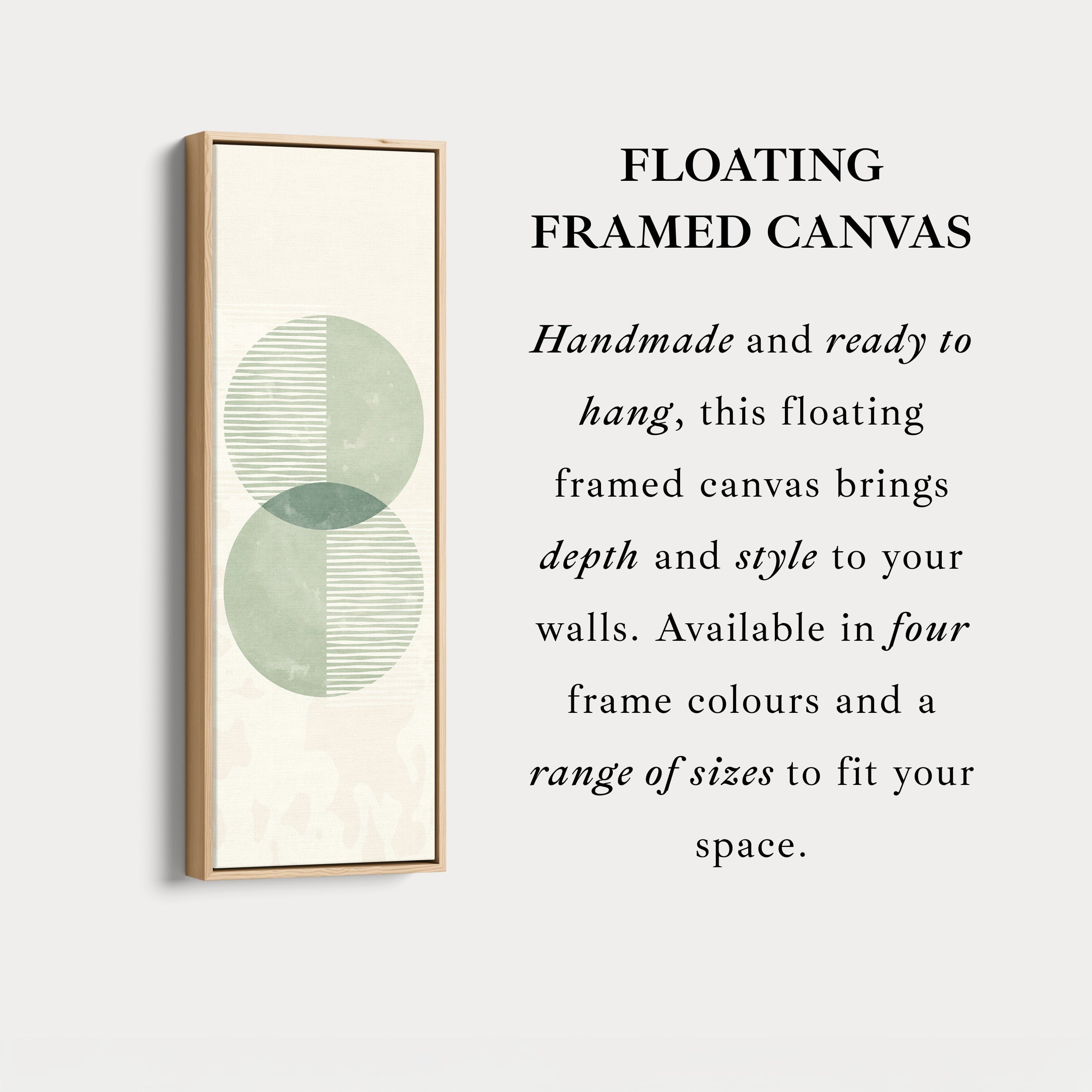 Narrow Wall Art Green Geometric Overlapping Circles For Calm Rooms